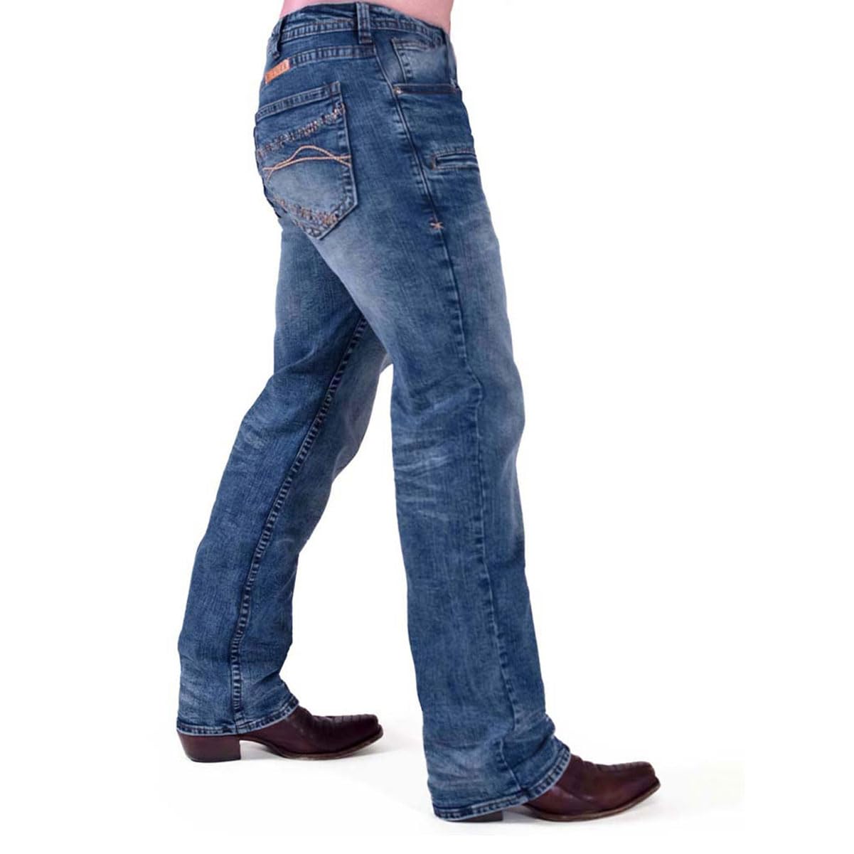 Men's Western Bootcut Jeans - B. Cruzn' Light Wash Denim for Cowboy Style & Casual Wear