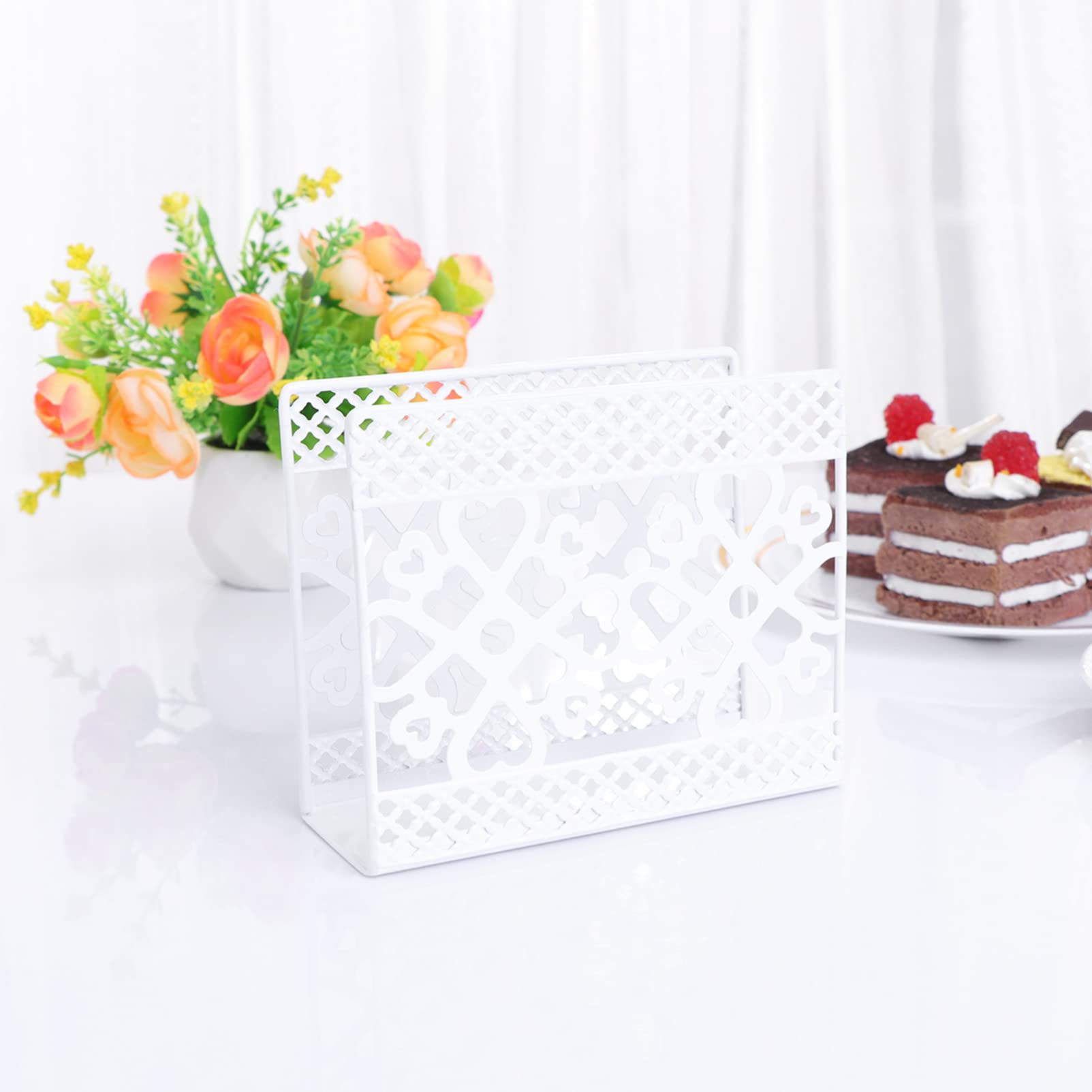 Stainless Steel Napkin Holder - Heavy Duty Iron Paper Napkin Stand for Restaurants, Kitchen & Dining Table - Durable Tissue Organizer Rack for Home, Office & Party Use