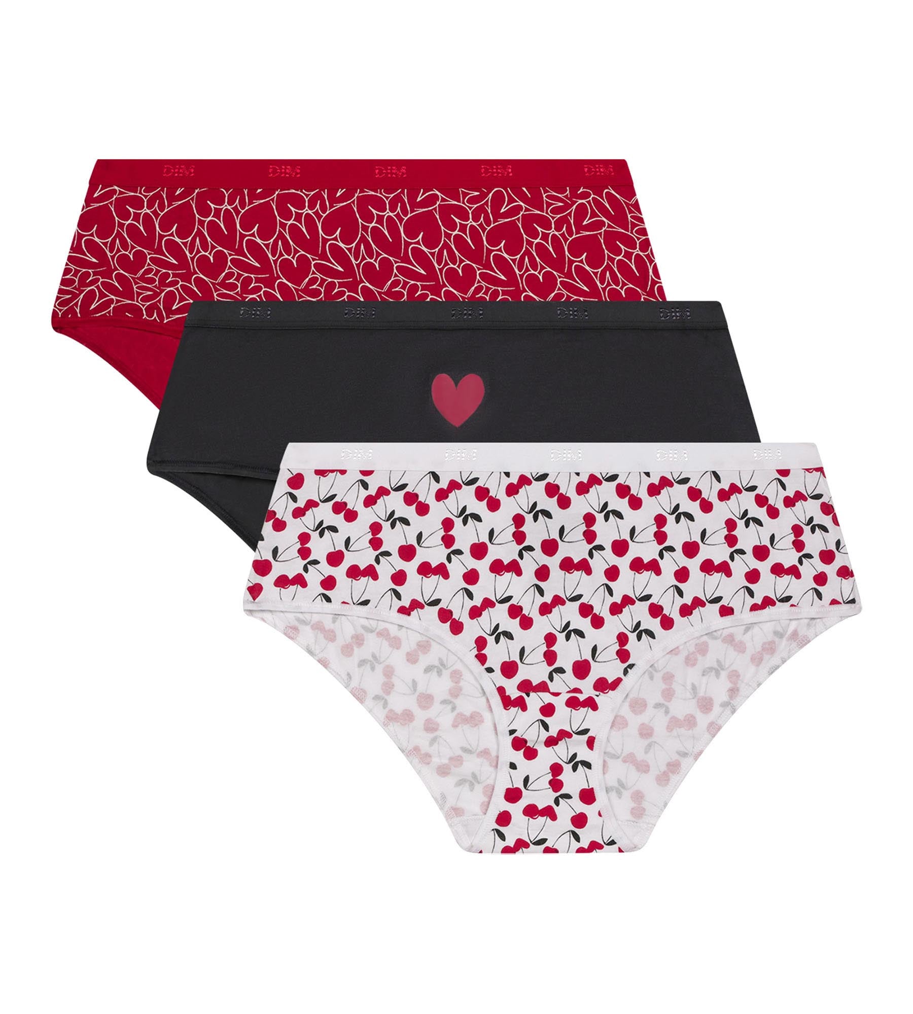 3 Pack Women's Stretchy Cotton Shorts with Heart Print Pockets - Casual Summer Wear, Lounge, Sleep & Yoga
