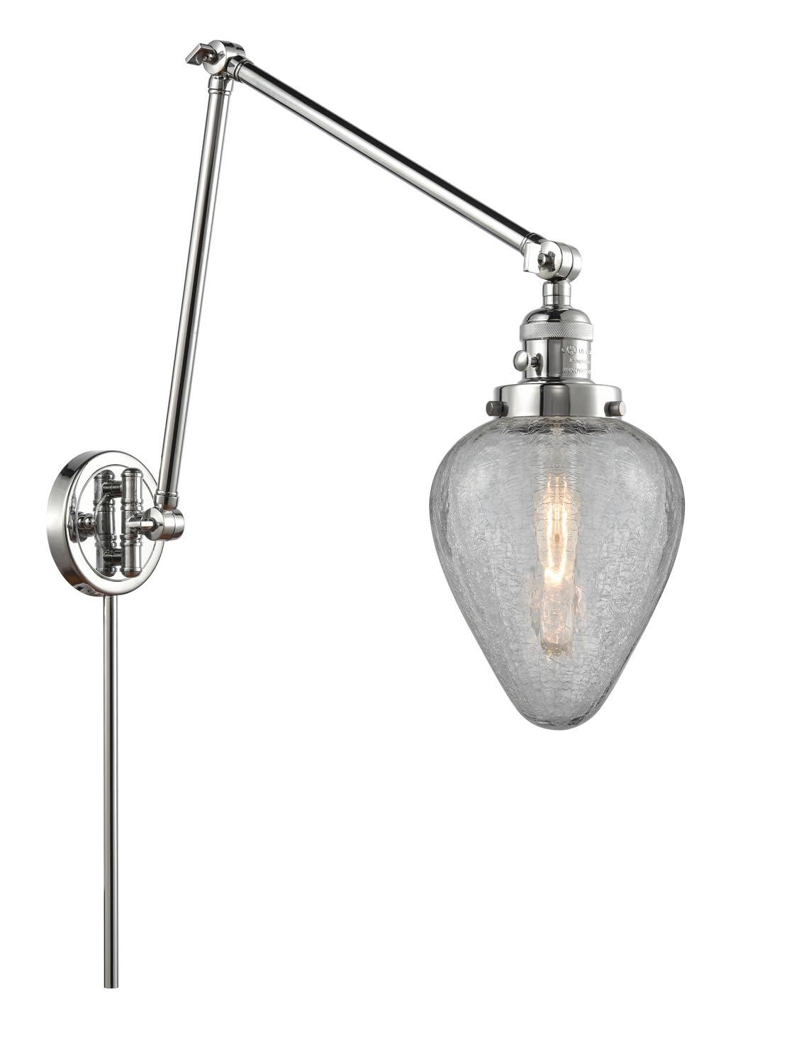 Franklin Restoration Collection LED Swing Arm Lamp - 238-PC-G165-LED Adjustable Desk Light for Reading, Office & Bedroom | Dimmable Task Lighting with Modern Design