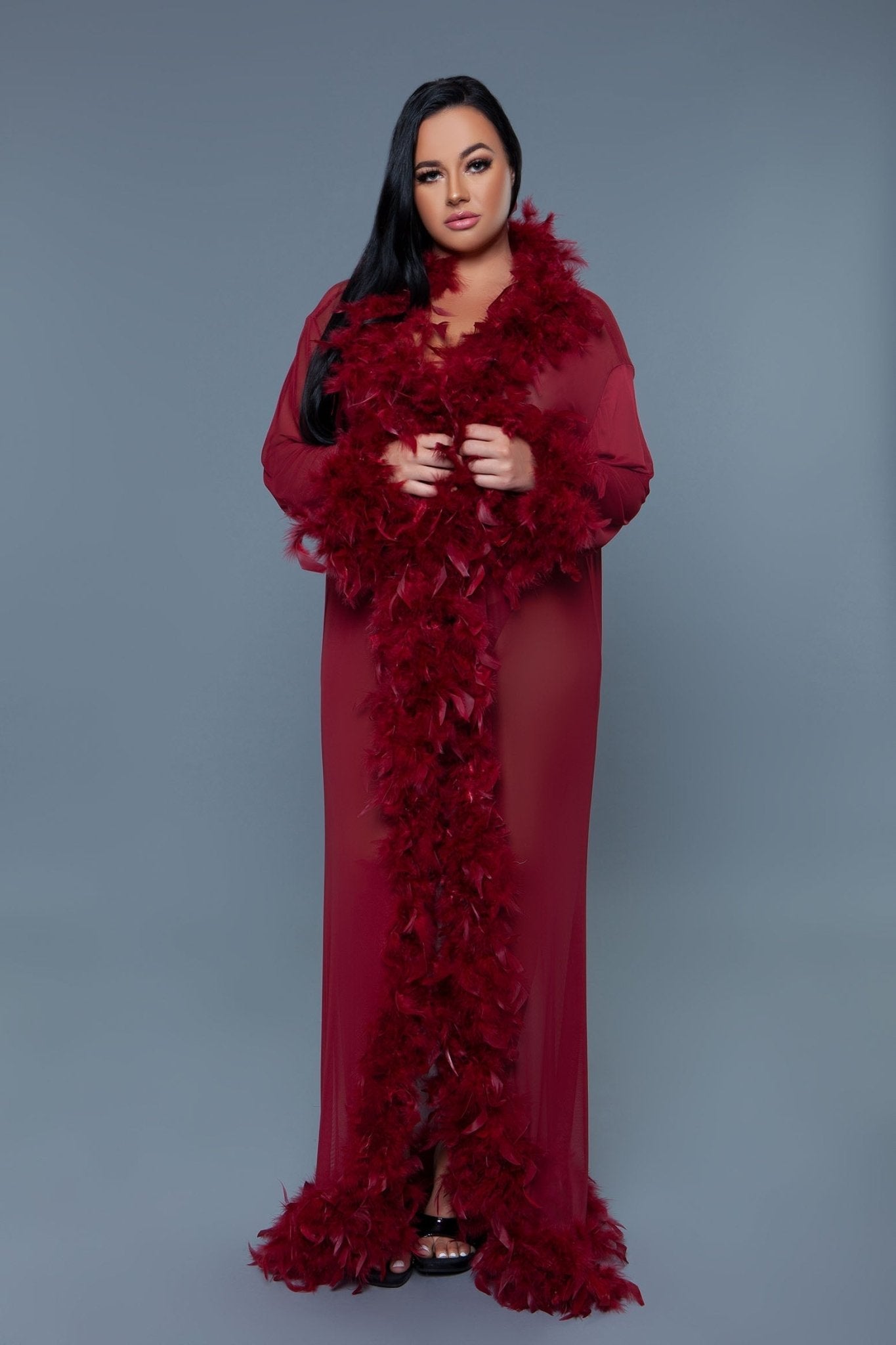 BeWicked Women's Glamour Robe BW834 - Sexy Satin Lingerie Robe for Women - Perfect for Boudoir, Bridal Shower & Romantic Nights