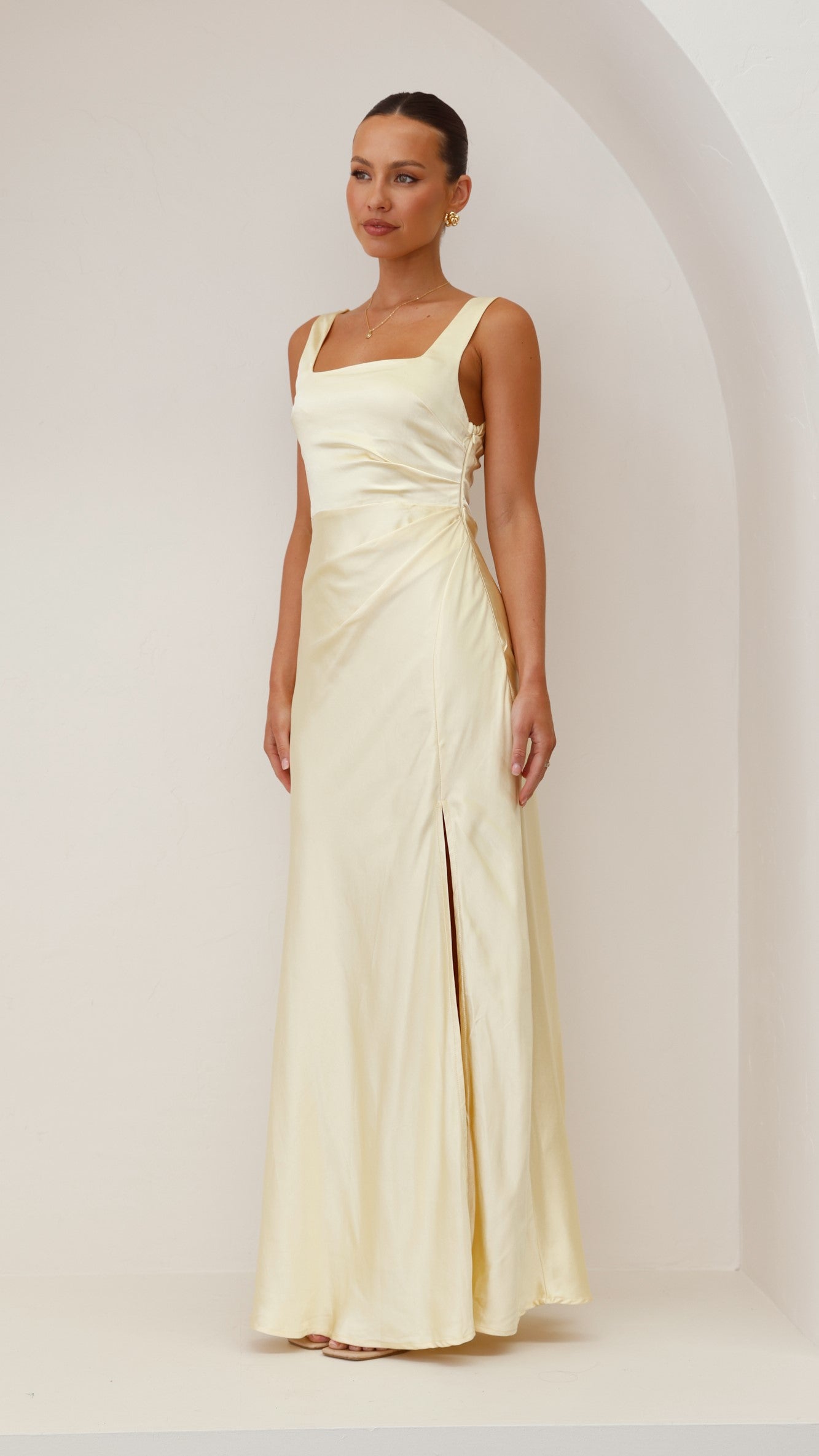 Alaria Maxi Dress for Women - Flowy Long Summer Dress in Yellow | Perfect for Beach, Vacation & Casual Outings