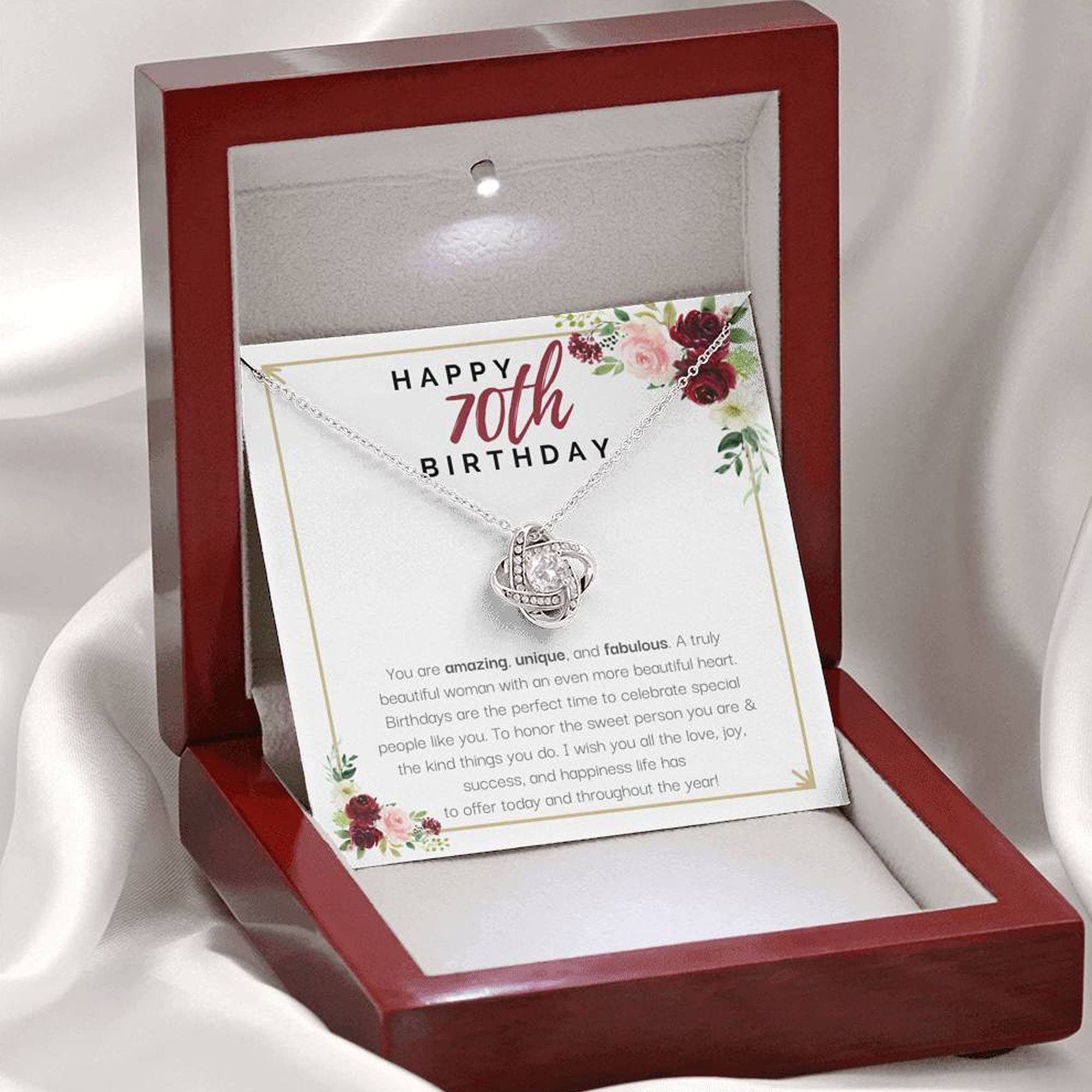 Personalized Forever Love Necklace - 70th Birthday Gift for Women, Best Friend Birthday Jewelry - Perfect for Anniversaries, Mother's Day & Special Occasions