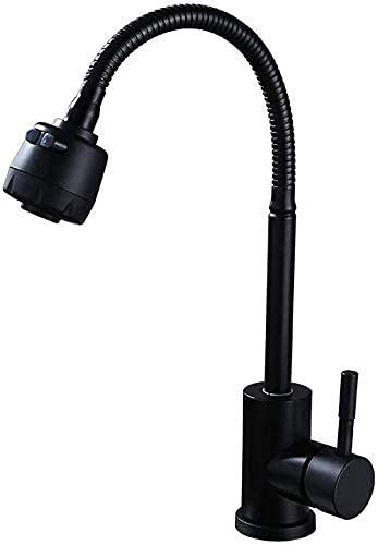 304 Stainless Steel Black Vegetable Basin Faucet - Hot & Cold Water Kitchen & Bathroom Sink with 360° Rotation | Durable & Stylish for Modern Homes, Restaurants & Commercial Use