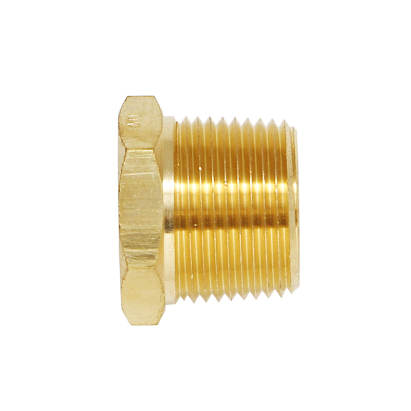 1 Inch to 3/4 Inch NPT Reducer Fitting - Brass Pipe Adapter for Water, Air, Gas & Oil Lines - Plumbing, Hydraulic & Industrial Applications