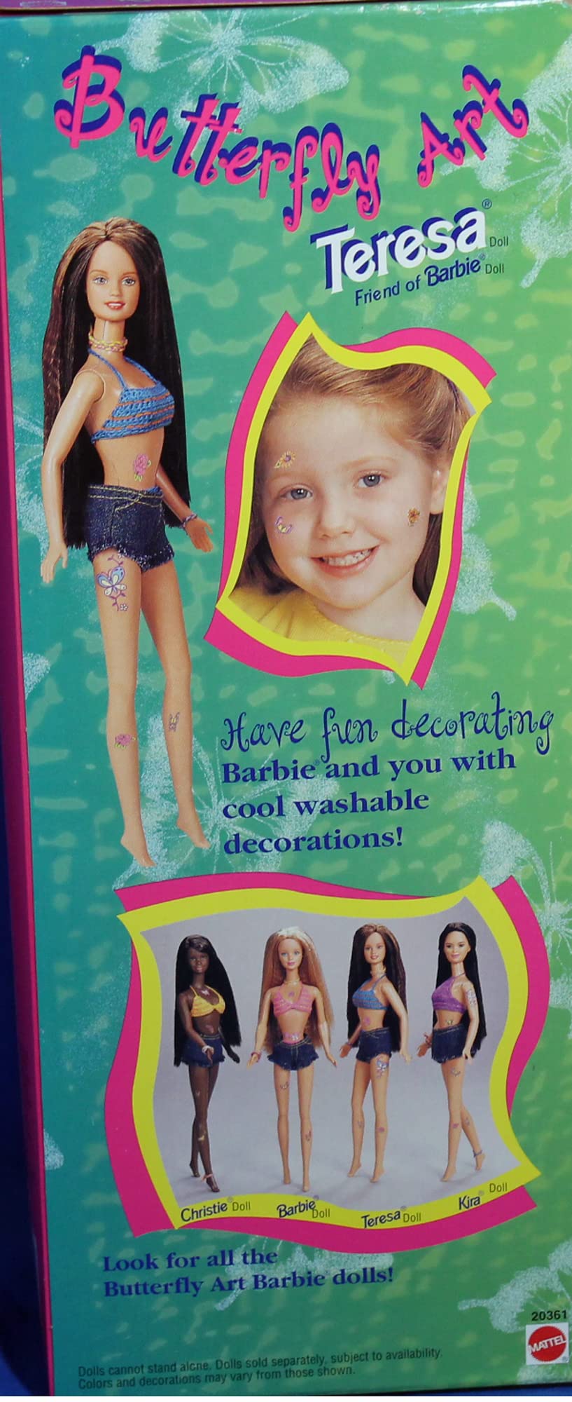 Barbie Teresa Butterfly Art Doll 1998 - Vintage Collectible for Display