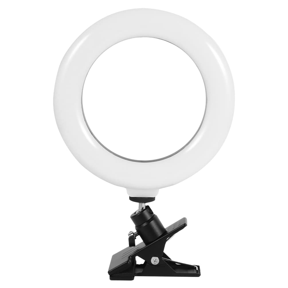 iBasenice Clip-On LED Ring Light with Adjustable Brightness - Perfect for Zoom Meetings, Live Streaming, Makeup & Beauty Videos - Ideal for YouTube, TikTok & Instagram Content Creation