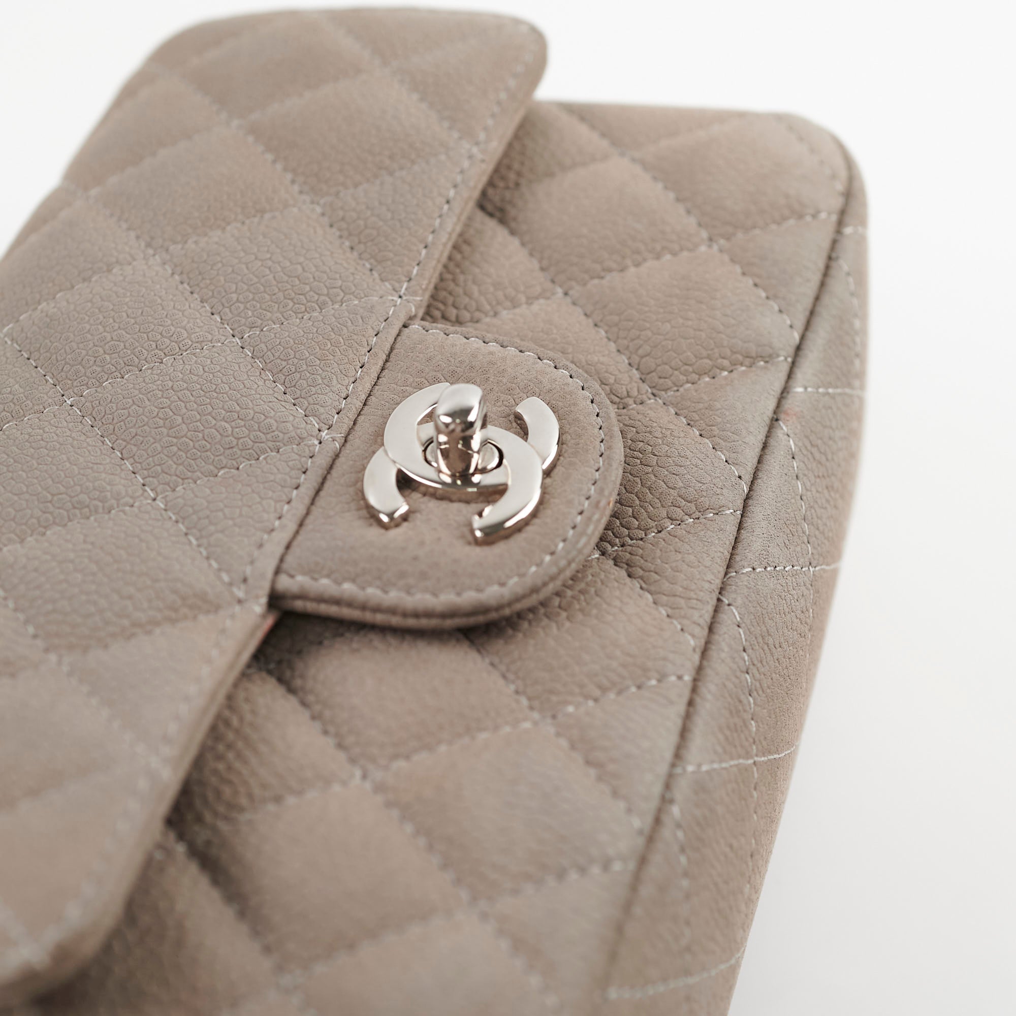 Chanel Mini Rectangular Flap Bag in Grey Caviar Leather - Luxury Crossbody Purse for Women, Perfect for Date Night & Special Occasions