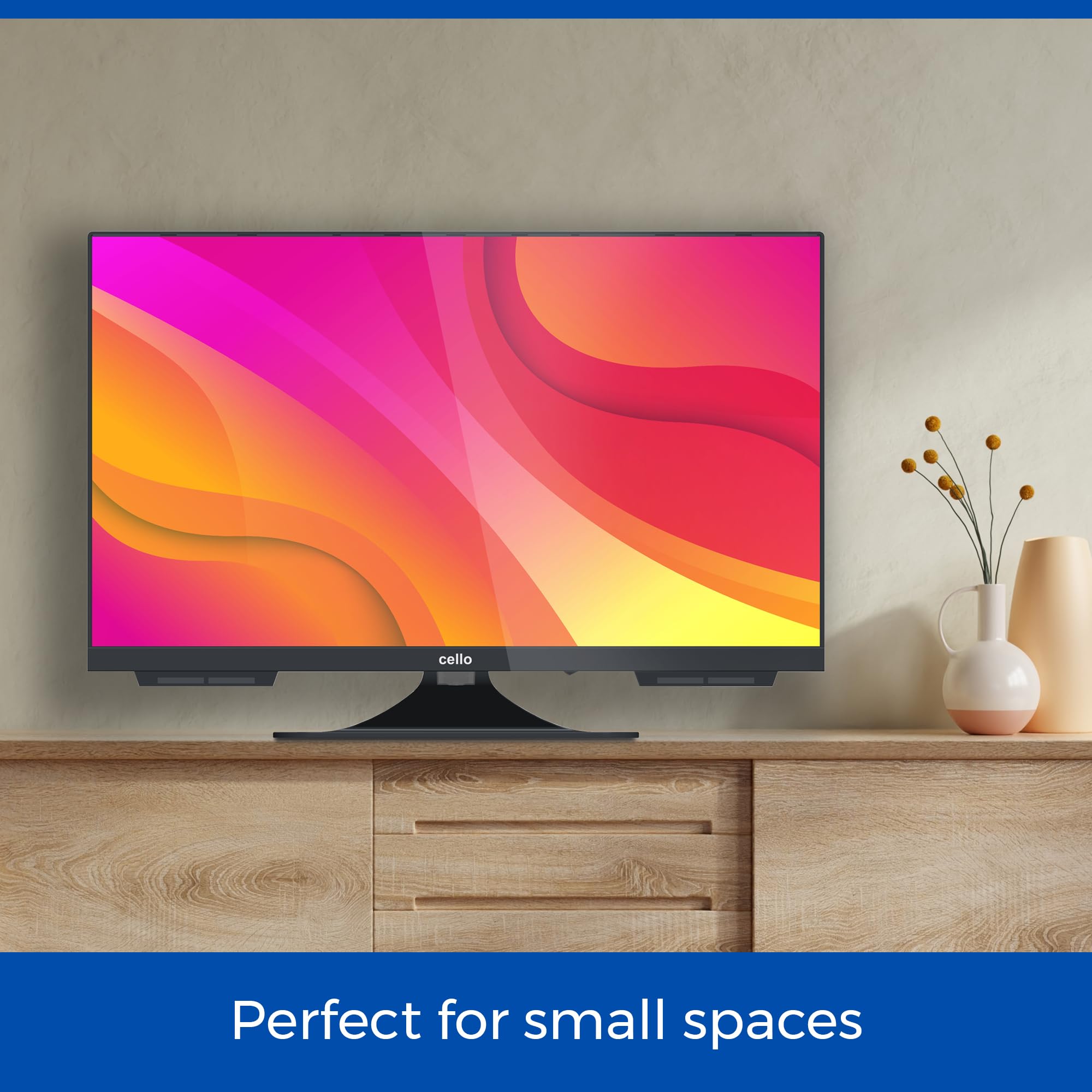 22 Inch Cello C2224WS 12V Smart Frameless Travel TV with Pitch Perfect Speakers | WebOS, Freeview Play, FreeSat, Bluetooth, Netflix | Compact TV for Motorhomes, Caravans & Camping | UK Made