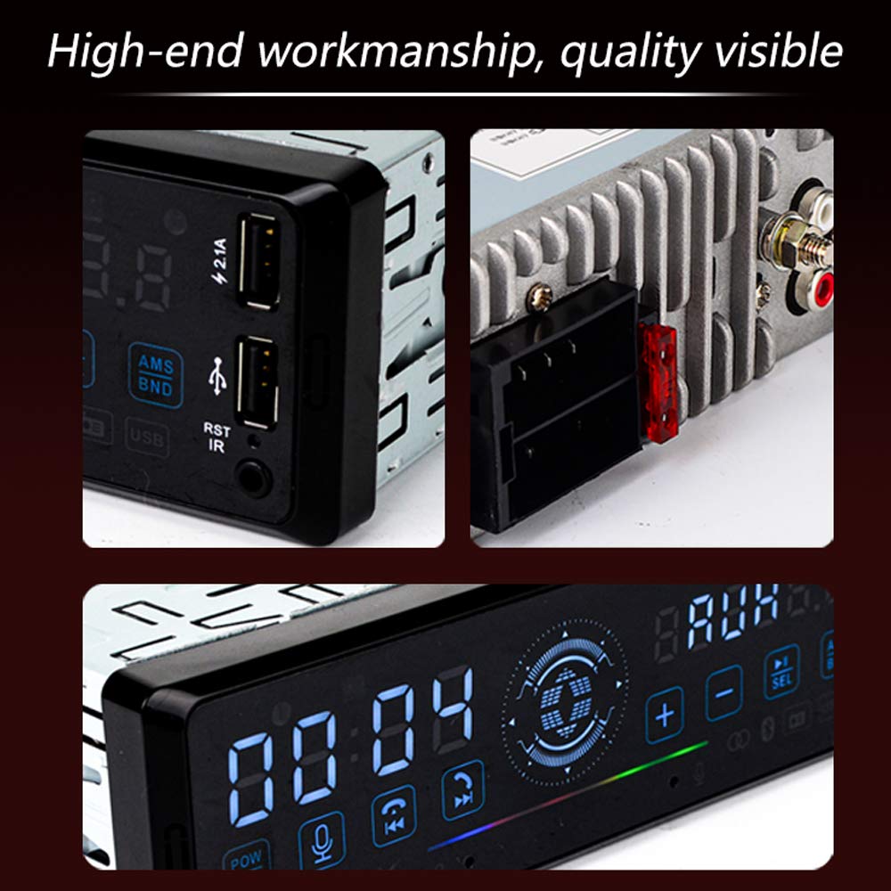 Premium Bluetooth Car Stereo with FM Radio, Voice & Gesture Control, Hands-Free Calling, MP3 Playback, Dual USB & AUX Input - Fast Charging & Remote Control for Cars, Trucks & Road Trips