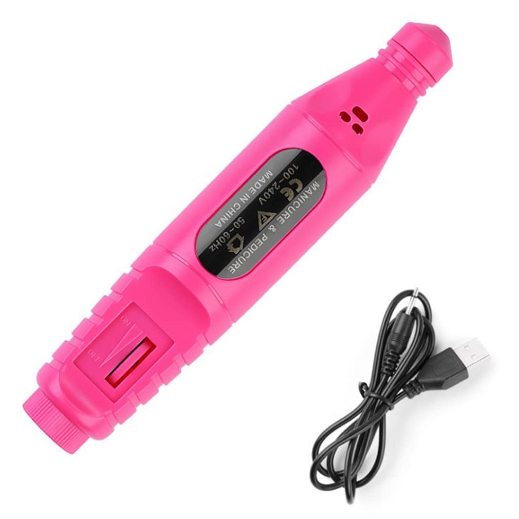 Professional Electric Nail Drill Kit - USB Portable Manicure Pedicure Machine for Acrylic Nails, Polishing, Shaping & Exfoliating | Perfect for Home & Salon Nail Care (Pink)