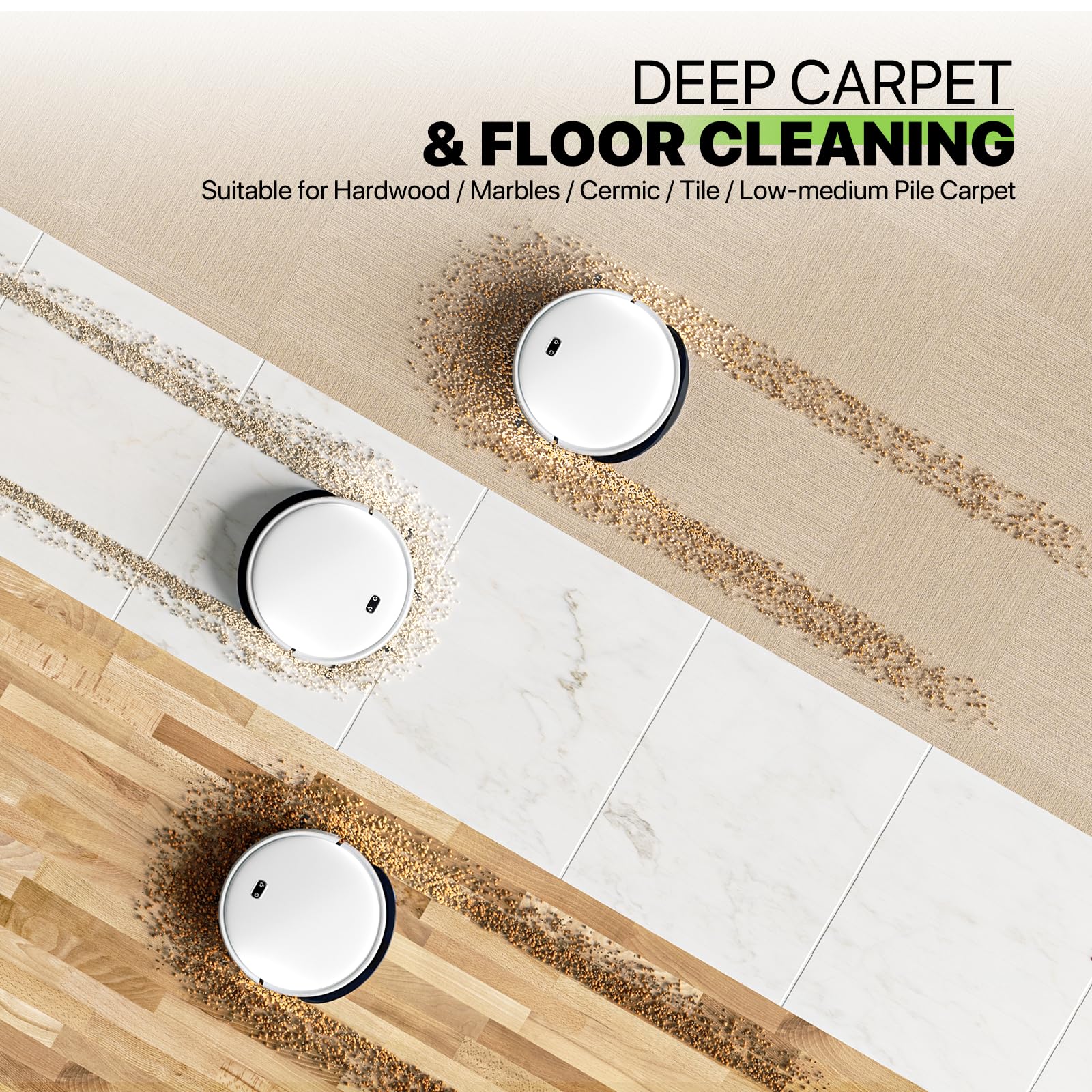 Magshion Robot Vacuum Mop Combo, 2800Pa Wi-Fi, Self-Charging - Perfect for Hard Floors & Carpets