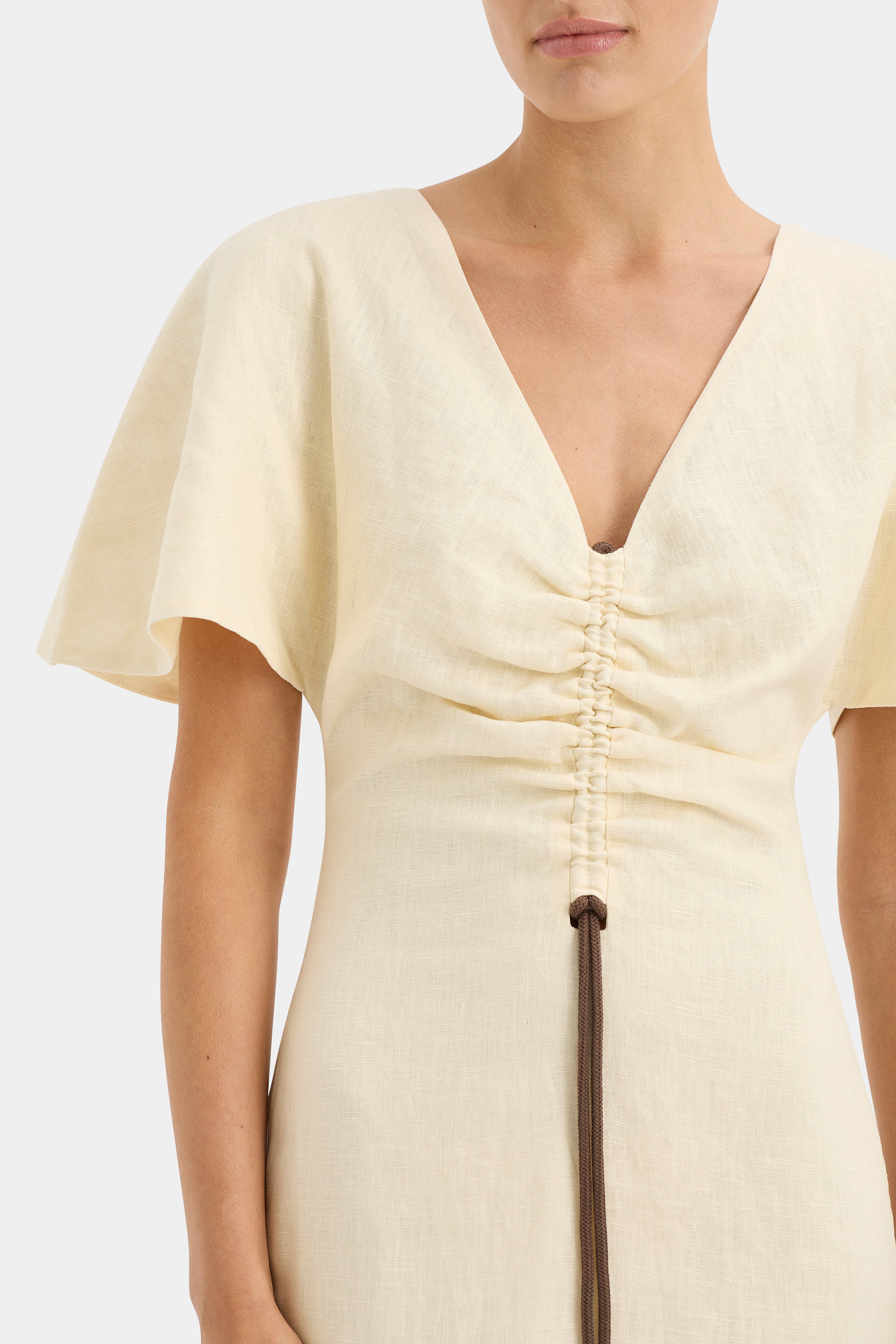 Josefina Elegant V-Neck Dress with Belt - Perfect for Office, Party & Special Occasions