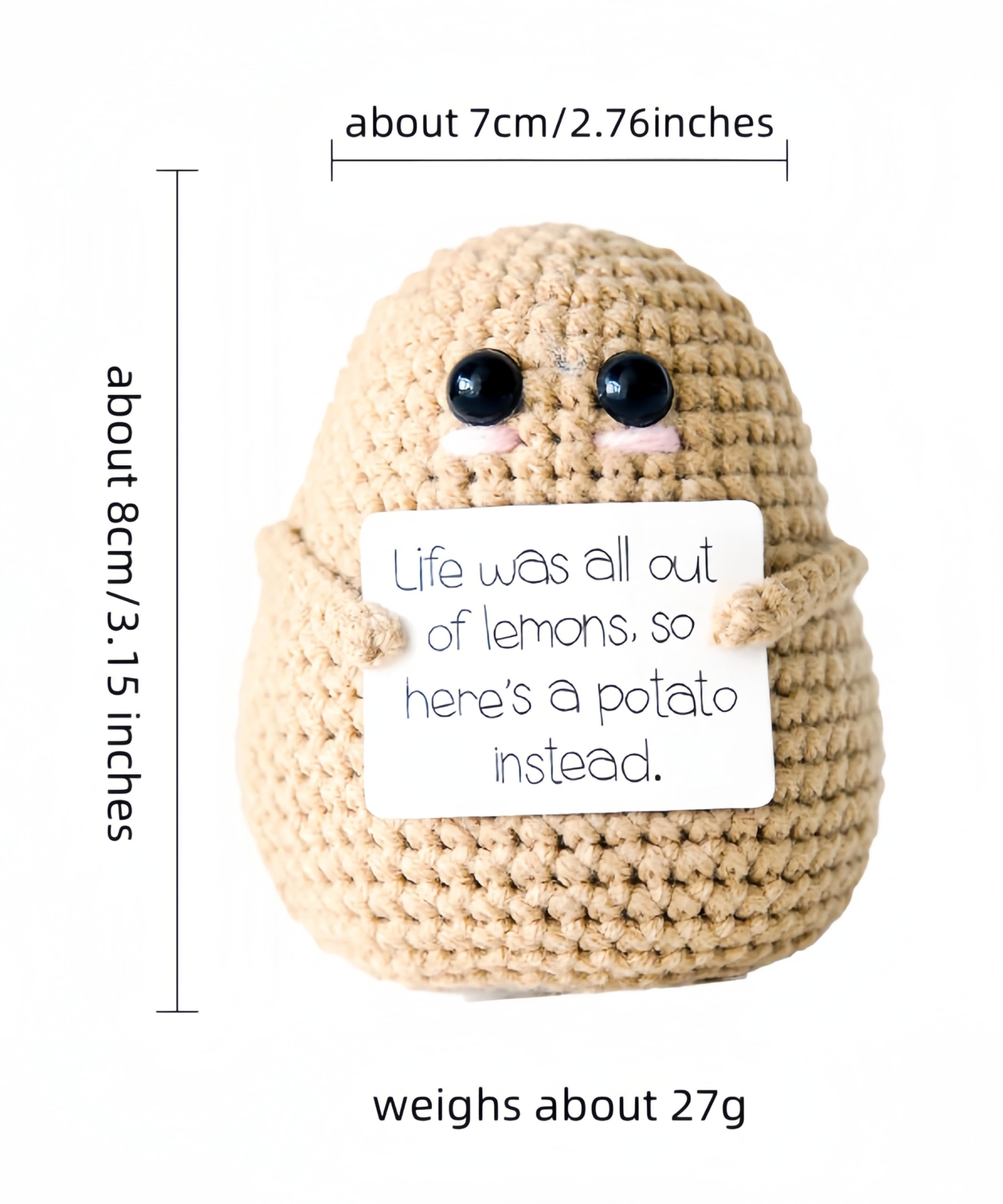 Crochet Potato Knitting Kit - DIY Emotional Support Desk Decor, Cute Home Decoration for Stress Relief & Office Display