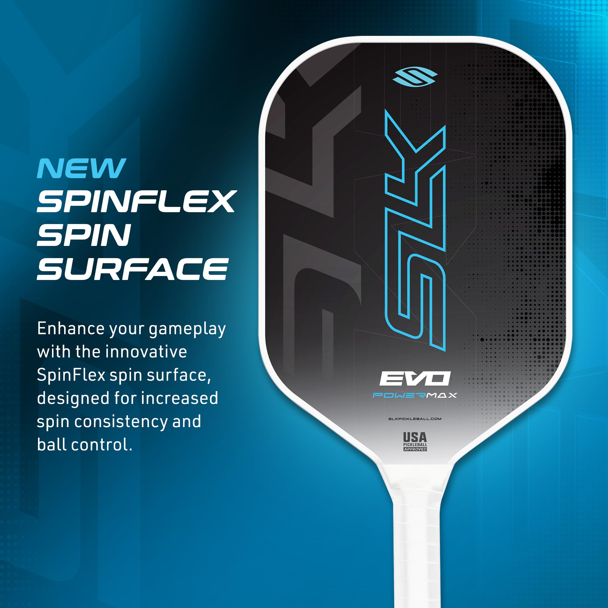 SLK by Selkirk 2024 Pickleball Paddles - Evo Power, Hybrid & Control Models | Premium Fiberglass & Carbon Fiber Paddles with SpinFlex Surface Technology | Perfect for Tournament Play & Recreational Pickleball