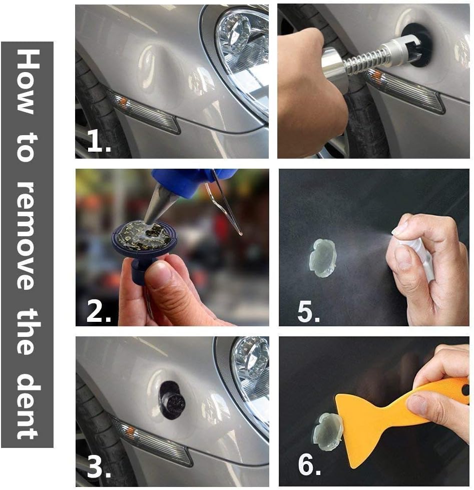 Car Dent Puller Tool Kit - Professional Auto Body Dent Repair with Slide Hammer & T-Bar for Hail Damage Removal | Fix Dents on Doors, Hood & Panels | DIY Car Body Repair for Home & Garage Use
