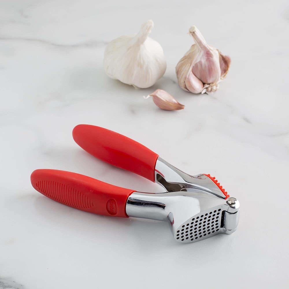 Premium Stainless Steel Garlic Press - Easy Squeeze & Clean, Rust-Proof Kitchen Gadget for Mincing Garlic, Ginger & Herbs - Perfect for Cooking, Meal Prep & Gourmet Dishes