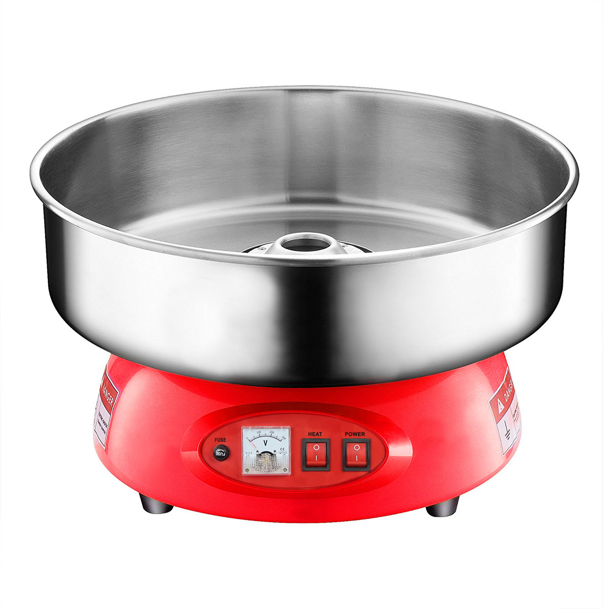 Professional Commercial Cotton Candy Machine - Heavy Duty Candy Floss Maker for Parties, Events & Carnivals (Red) - Perfect for Birthday Celebrations, Wedding Receptions & Fair Concessions