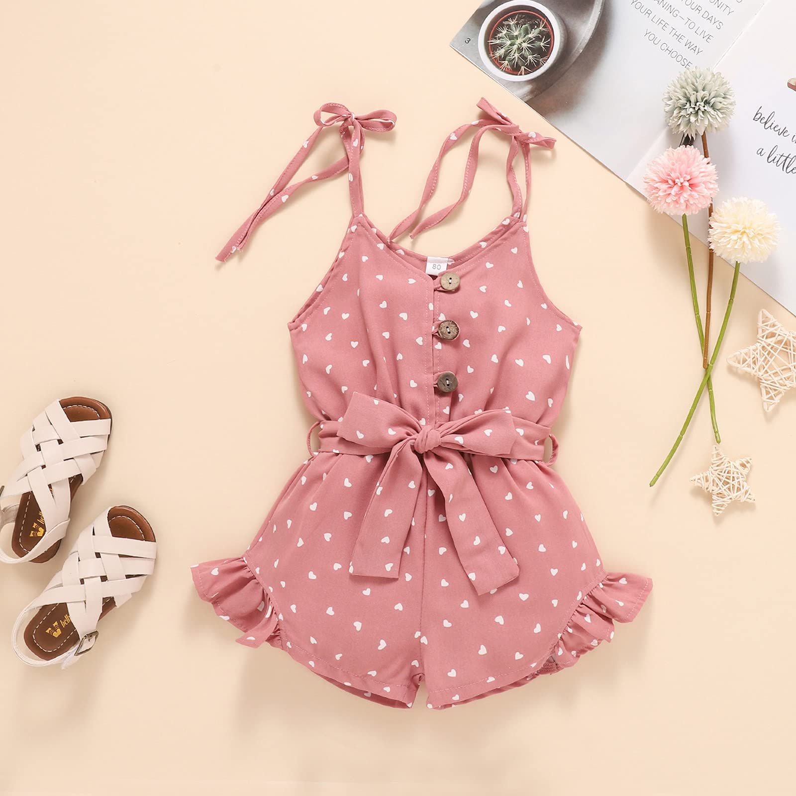 Adorable Baby Girl Summer Halter Romper Outfit - 6 Months to 5 Years | Cute Toddler Clothes for Beach, Playdates & Outdoor Activities