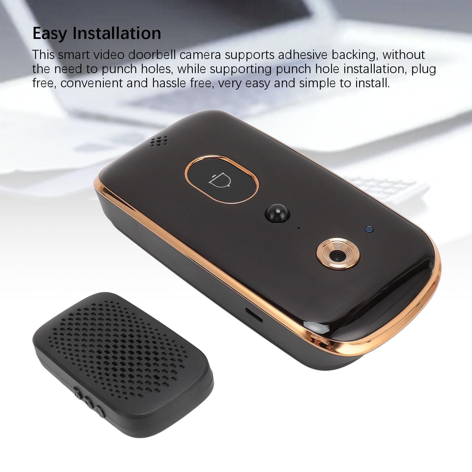 Cuifati Wireless Night Vision Doorbell Camera - 720p HD Video, 3600mAh Battery, 3-Hour Charge, Infrared Night Vision, Motion Detection, Wide Angle View - Perfect for Home Security & Smart Door Monitoring