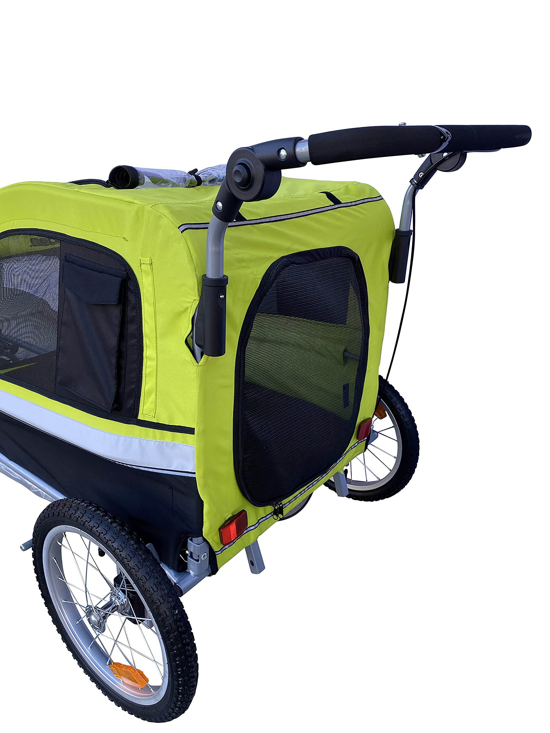 Booyah Extra Large Pet Bike Trailer - Shock-Absorbing Dog Stroller & Jogger Cart for Medium to Large Dogs | Safe Non-Tipping Design | Perfect for Cycling, Jogging & Outdoor Adventures