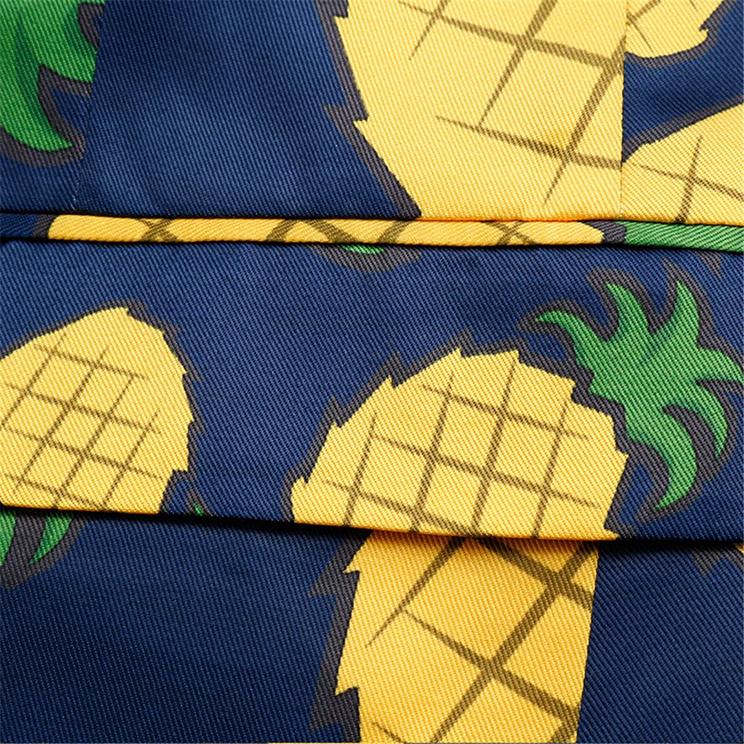 Men's Casual Floral Pineapple Print Blazer Jacket - Stylish Holiday Party Suit for Summer Beach Weddings & Tropical Vacations