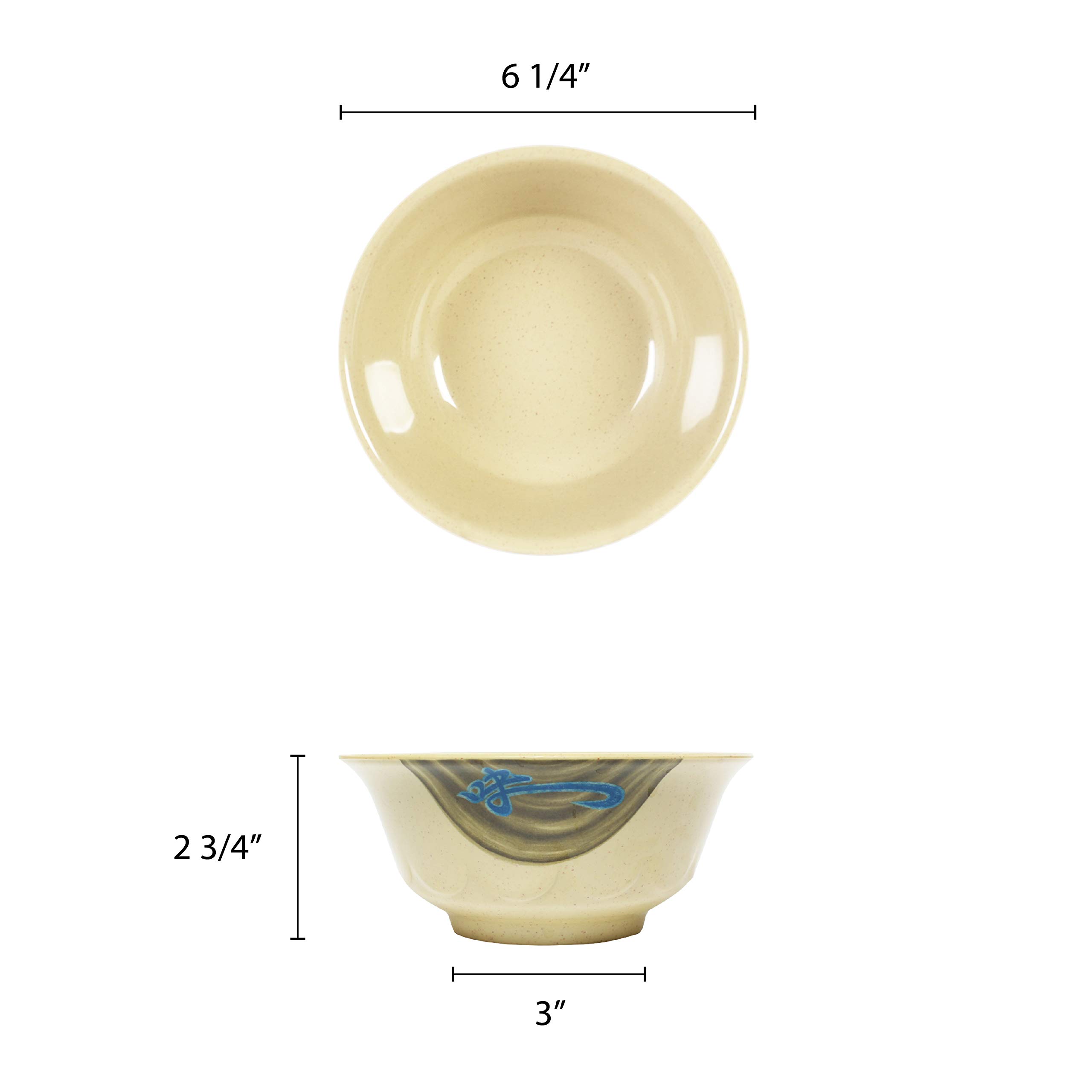 Premium Melamine Dinnerware Set - 25 oz Scalloped Bowl (6.25