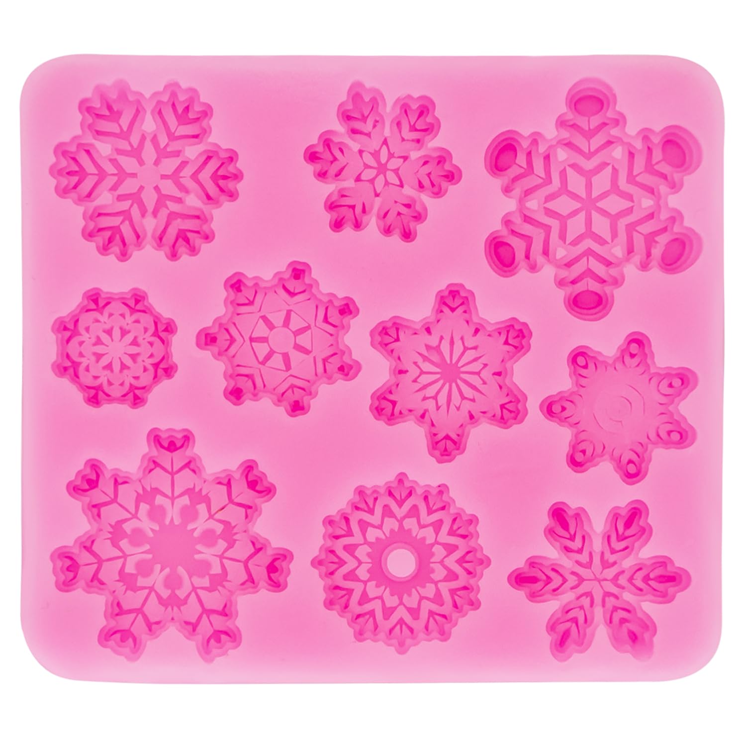 Dohia Christmas Silicone Molds for Chocolate & Candy Making - Reusable Non-Stick Baking Molds for Small Candies, Cookies & Desserts (Hot Pink) - Perfect for Holiday Baking, DIY Treats & Party Favors