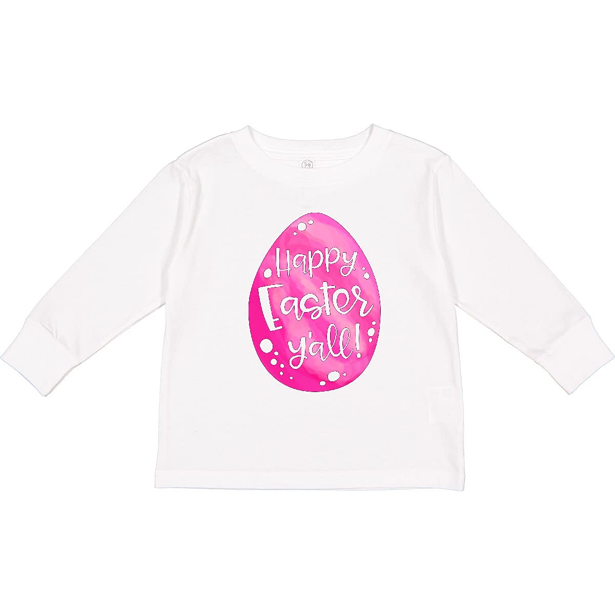 Happy Easter Y'all Pink Easter Egg Toddler Long Sleeve T-Shirt - Cute Easter Outfit for Boys & Girls - Perfect for Easter Egg Hunts & Family Photos
