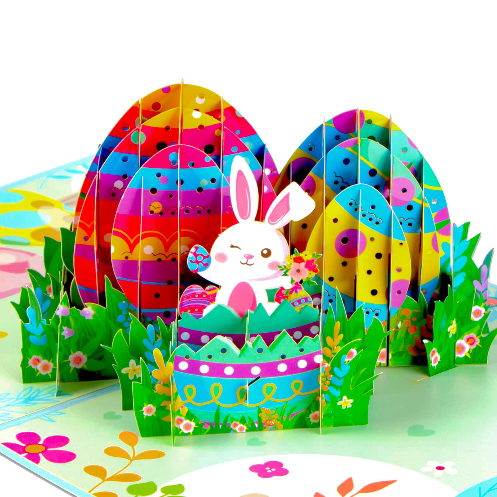 3D Easter Bunny Pop Up Greeting Card with Eggs - Funny & Unique Easter Gift for Kids, Children, Son, Daughter, Friends & Family (Men, Women, Husband, Wife) | Perfect for Easter Celebrations, Party Favors & Surprise Gifts