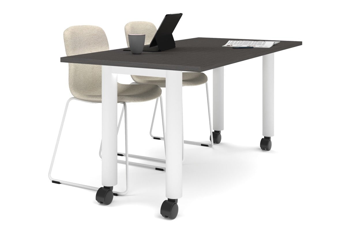 Quadro 80mm Cylinder Leg Mobile Table - 1600L x 800W Adjustable Height Workbench | Perfect for Office, Workshop, and Industrial Use