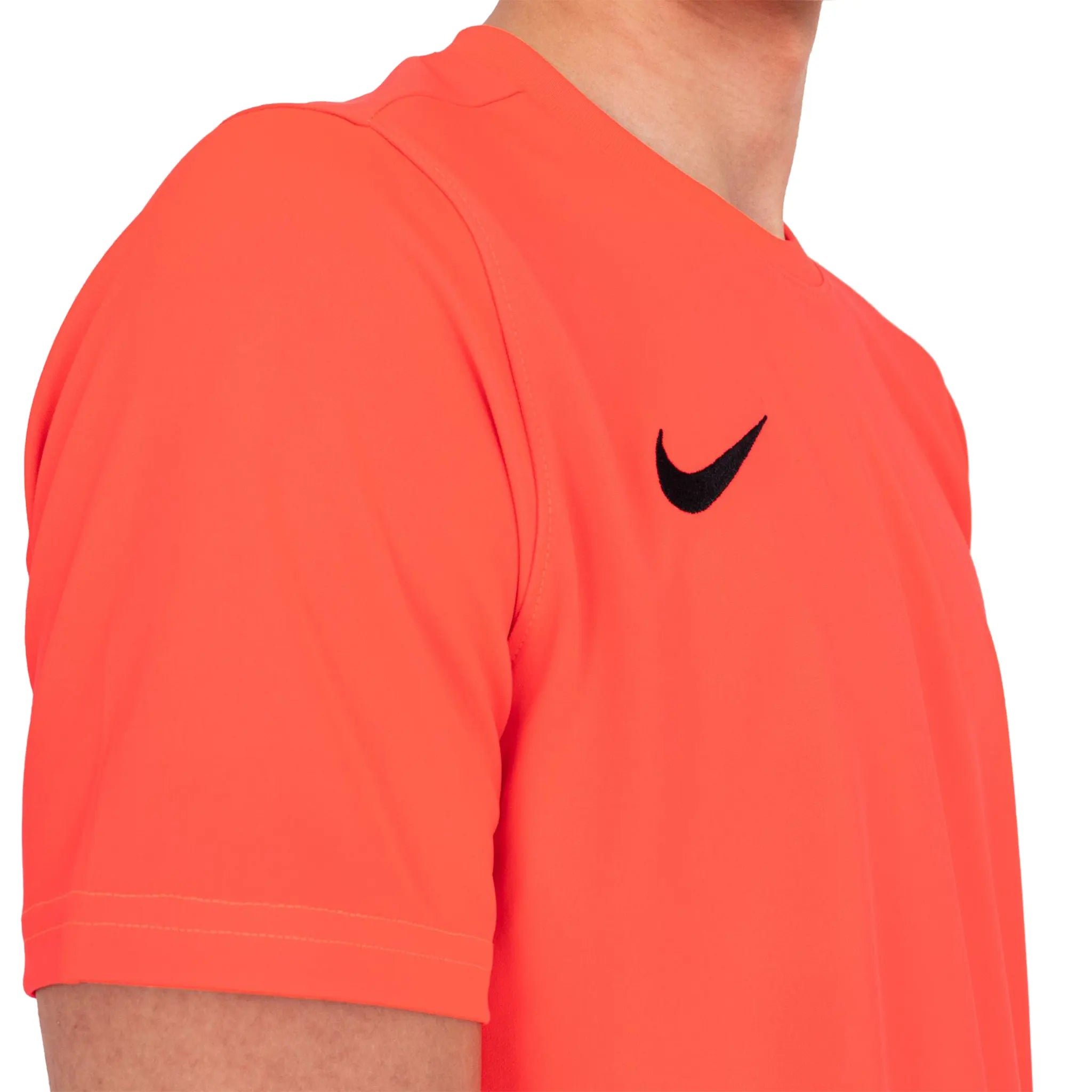 Nike Dri-FIT Park VII SS T-Shirt for Men - Moisture-Wicking, Breathable & Comfortable Workout Top in Bright Crimson/Black - Perfect for Running, Gym & Casual Wear