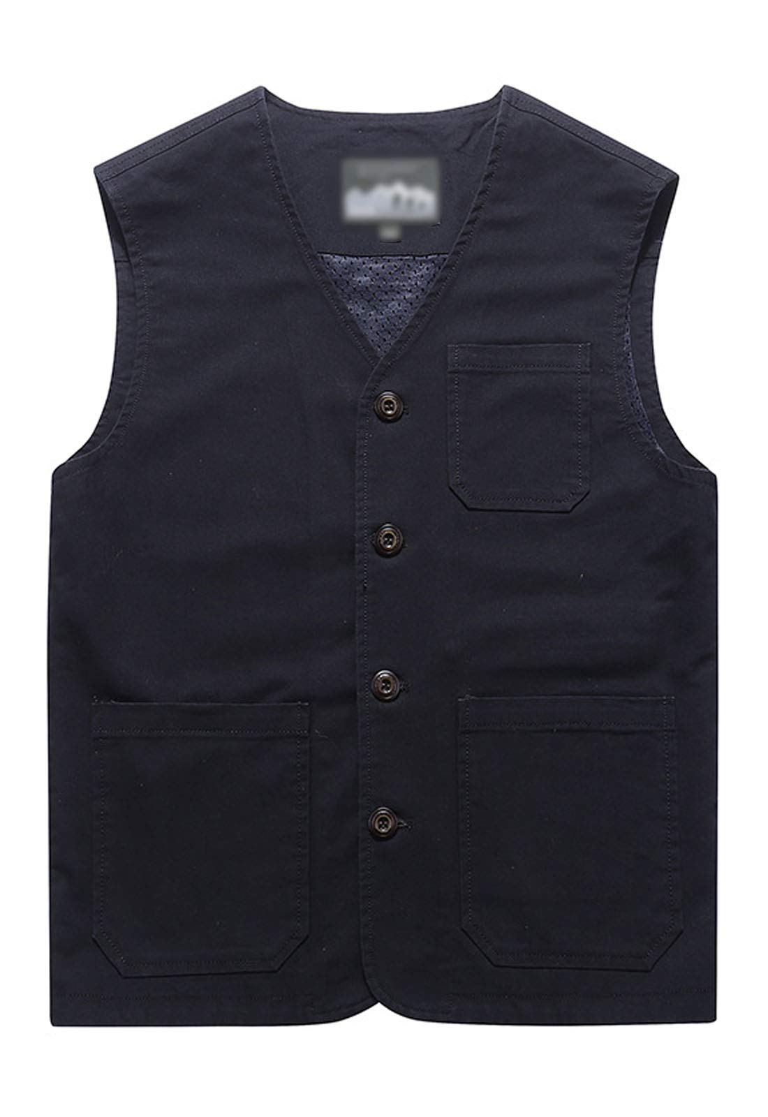 Flygo Men's Casual Cotton Outdoor Vest - Lightweight Fishing & Travel Safari Jacket with Multiple Pockets - Perfect for Hiking, Photography & Adventure Trips