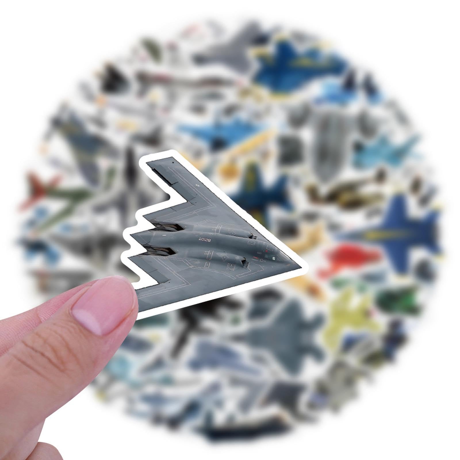 60pcs Fighter Plane Stickers - Cool Military Aircraft Decals for Teens, Boys & Men - Waterproof Vinyl Stickers for Laptop, Water Bottle, Helmet, Luggage, Phone, Skateboard, Bike & Bumper - Perfect for DIY Crafts, Gifts & Personalizing Gear