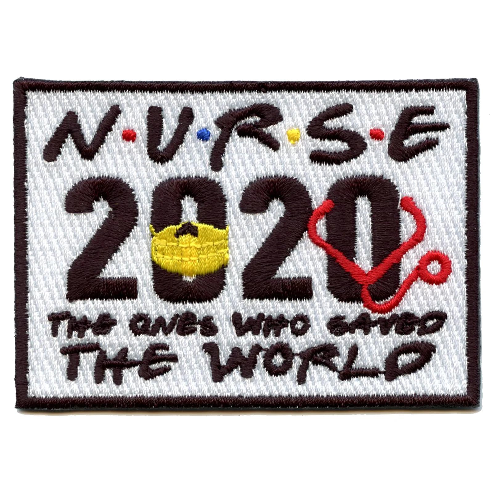 Nurse 2020 Logo Embroidered Iron On Patch - Save The World Badge for Medical Uniforms, Scrubs & Jackets - Perfect for Healthcare Workers & First Responders