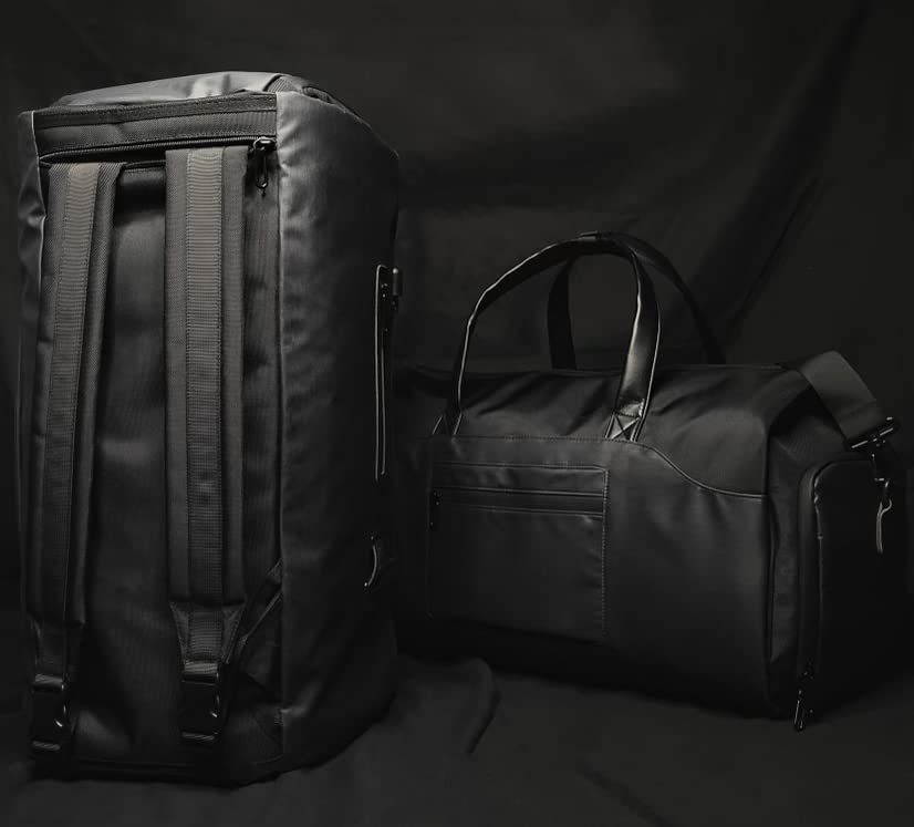 4 IN 1 Convertible Garment Duffel Bag - Waterproof & Scratch Resistant Travel Bag with Hidden Backpack Straps for Men & Women | Perfect for Business Trips, Gym, Weekend Getaways & International Travel (Onyx Black)