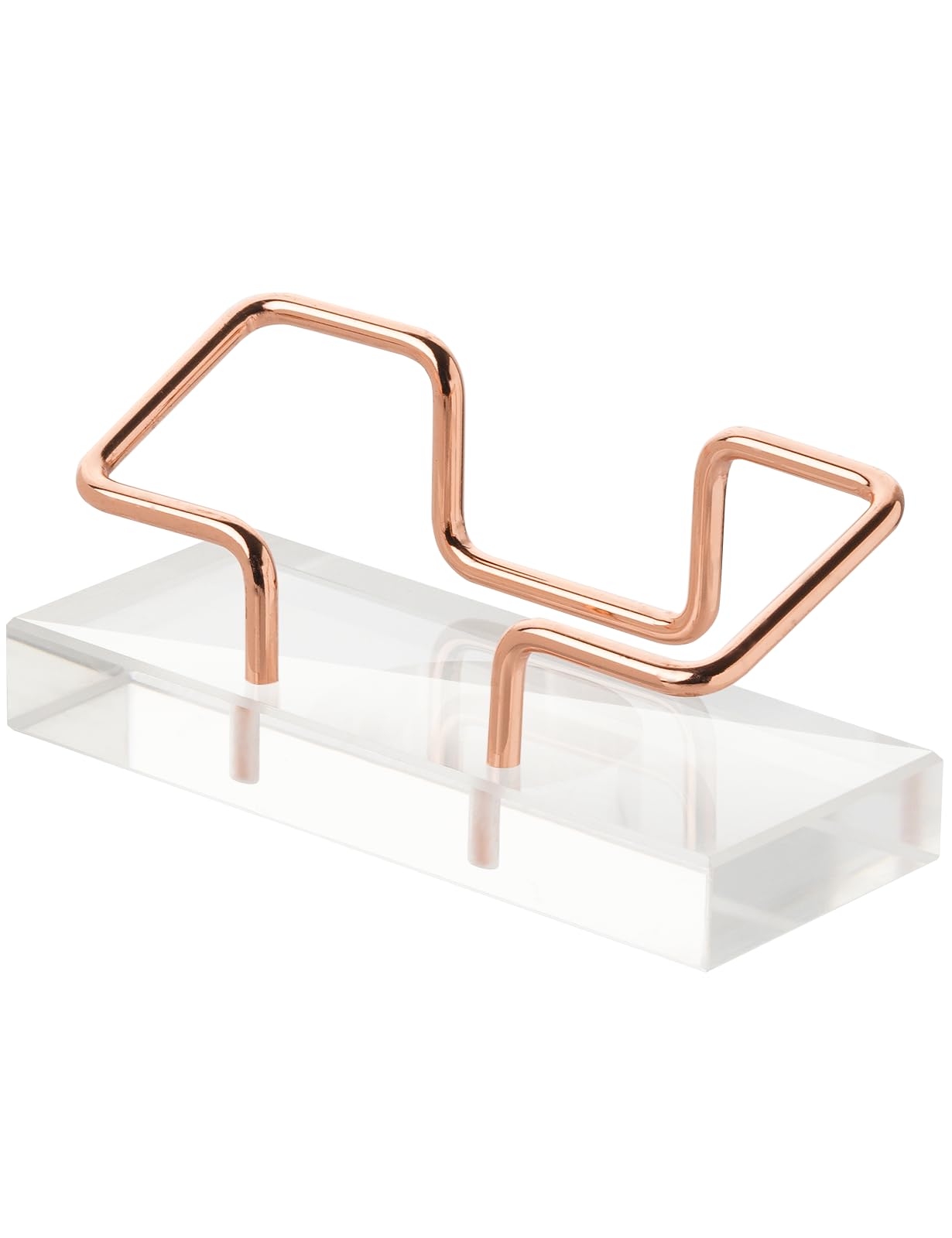 Premium Rose Gold Business Card Holder for Desk - Elegant Card Organizer & Office Accessory for Men & Women - Perfect for Professional Meetings, Networking Events & Office Organization