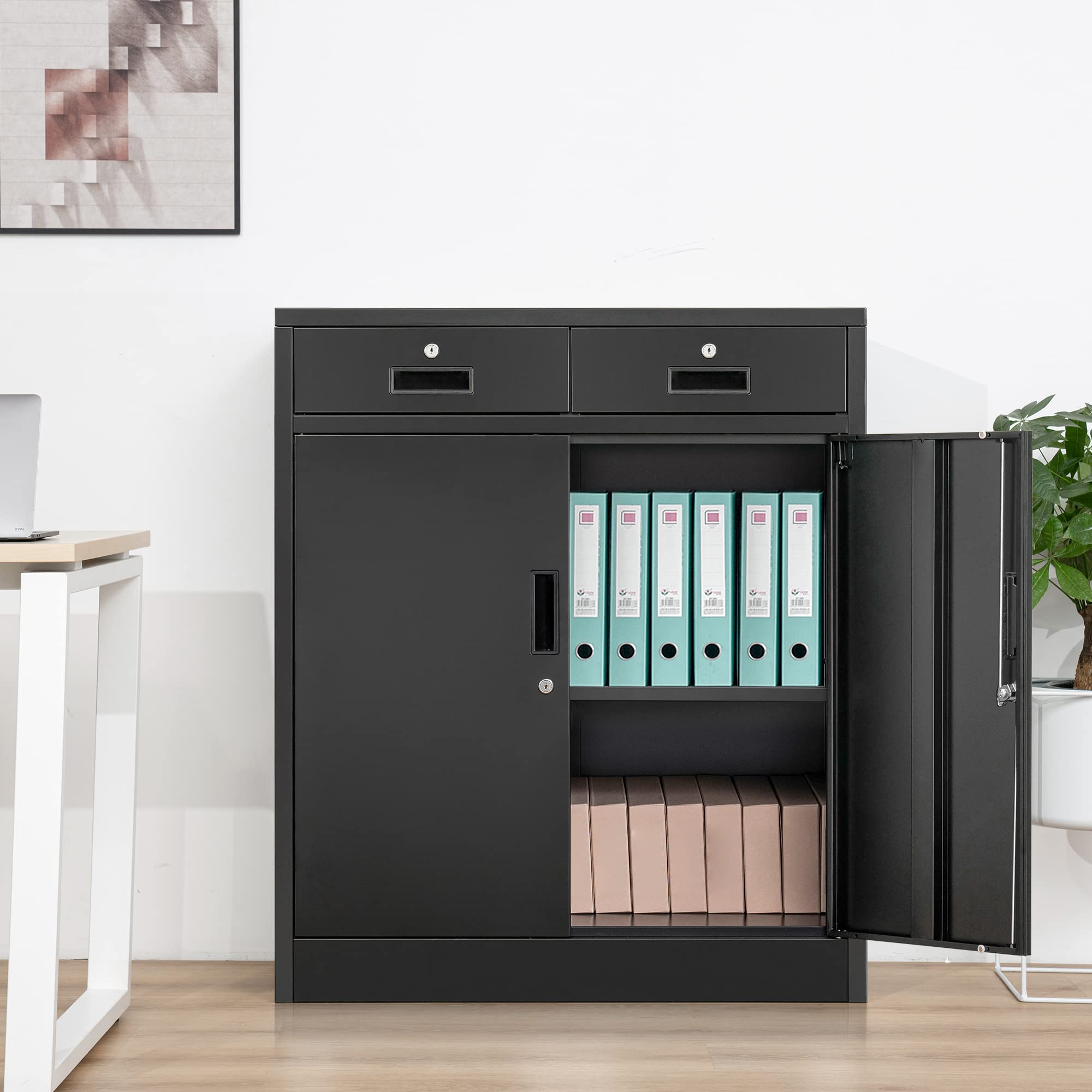 Black Metal Storage Cabinet 36