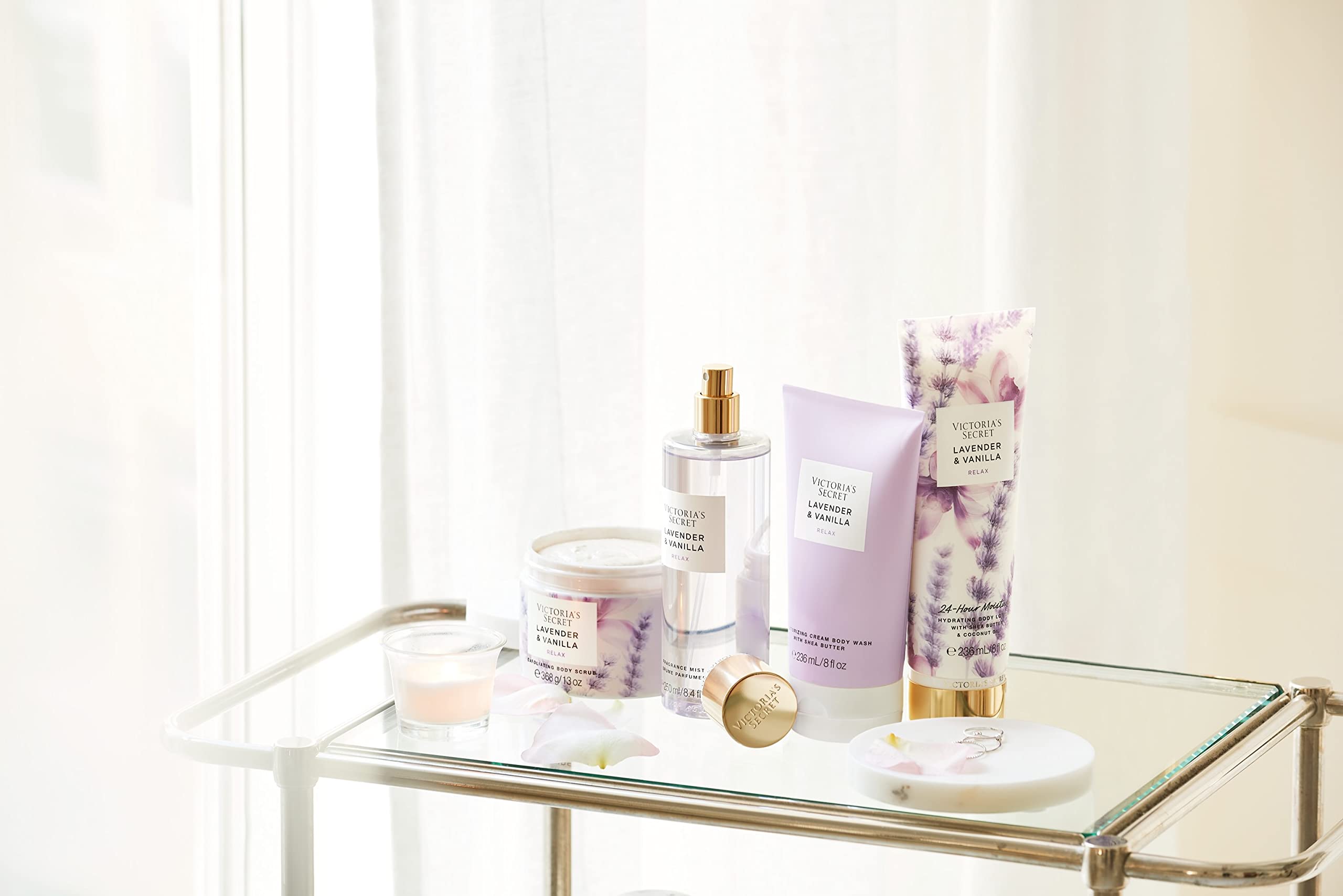 Victoria's Secret Lavender & Vanilla Exfoliating Body Scrub for Smooth Skin - Moisturizing & Relaxing Body Care for Women - Perfect for Shower, Spa & Self-Care Routine