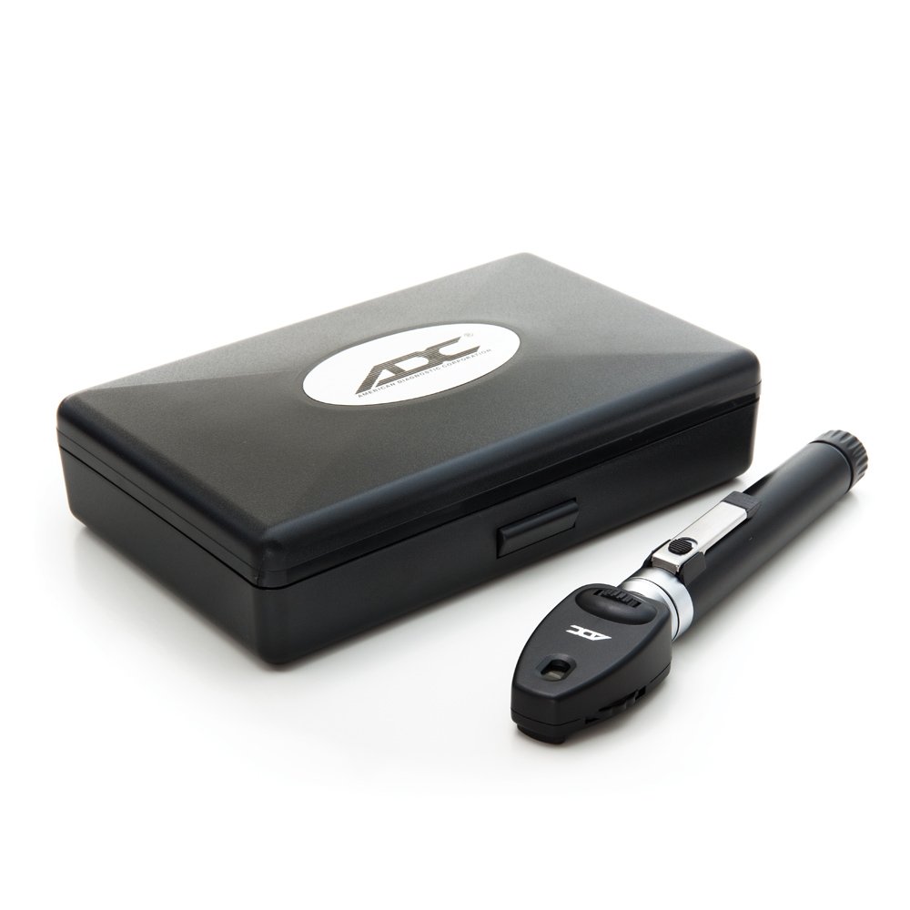 ADC Ophthalmoscope - Pocket-Sized LED Eye Exam Tool with 2.5V Bright Light & Hard Protective Case (Model 5112NL) - Perfect for Doctors, Nurses & Medical Students in Clinical Practice