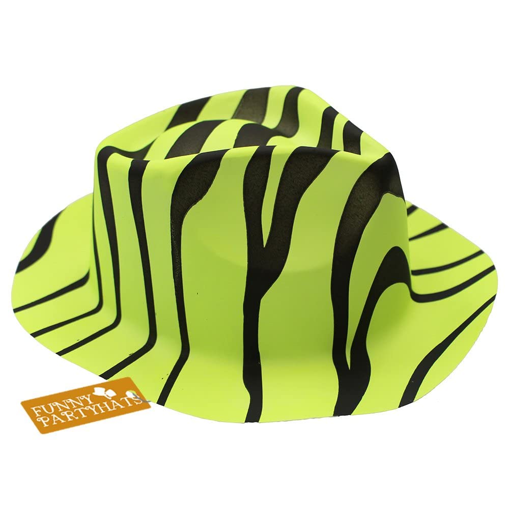 Neon Party Hats 24 Pack - 80s Gangster Hats for Costume Parties