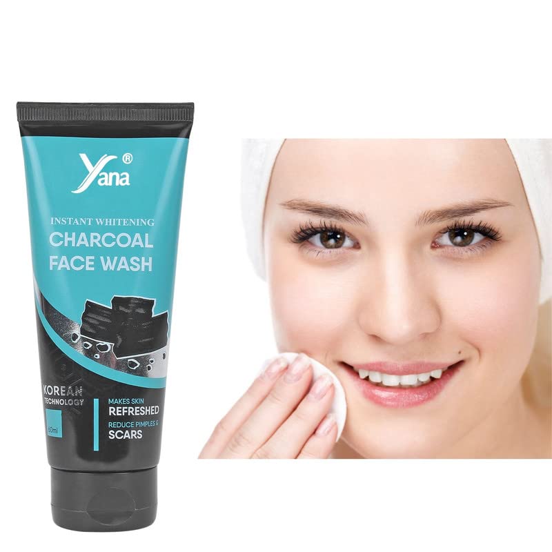 Yana Oil Control Charcoal Face Wash for Acne & Oily Skin - Deep Cleansing & Pore Minimizing for Men & Women - Perfect for Daily Skincare Routine & Post-Workout Cleansing