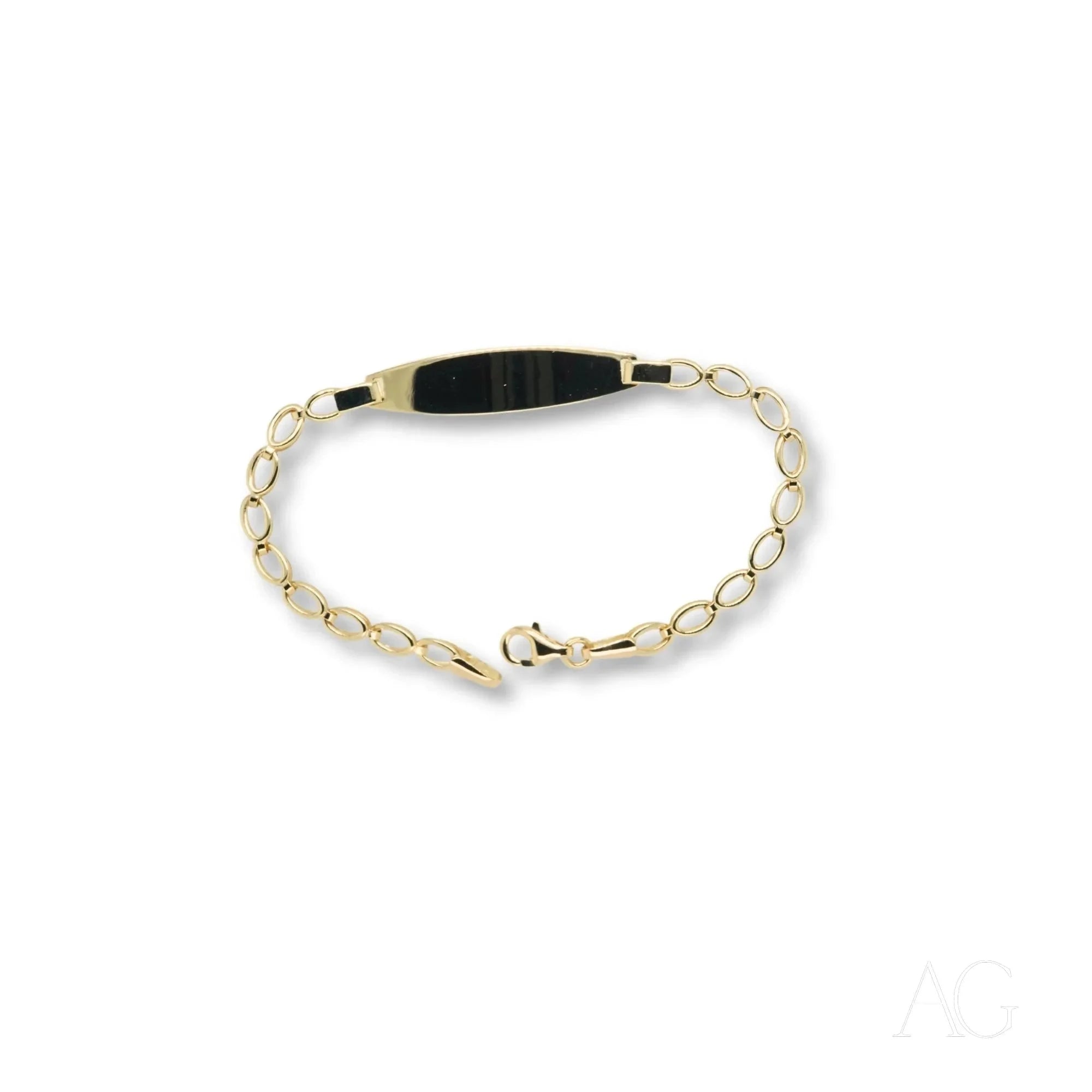 18k Gold ID Bracelet for Kids - Personalized Name Jewelry, Timeless Elegance & Durable 14K/18K Gold Plated Gift for Girls & Boys | Birthday, Christening, First Communion, Special Occasion Jewelry