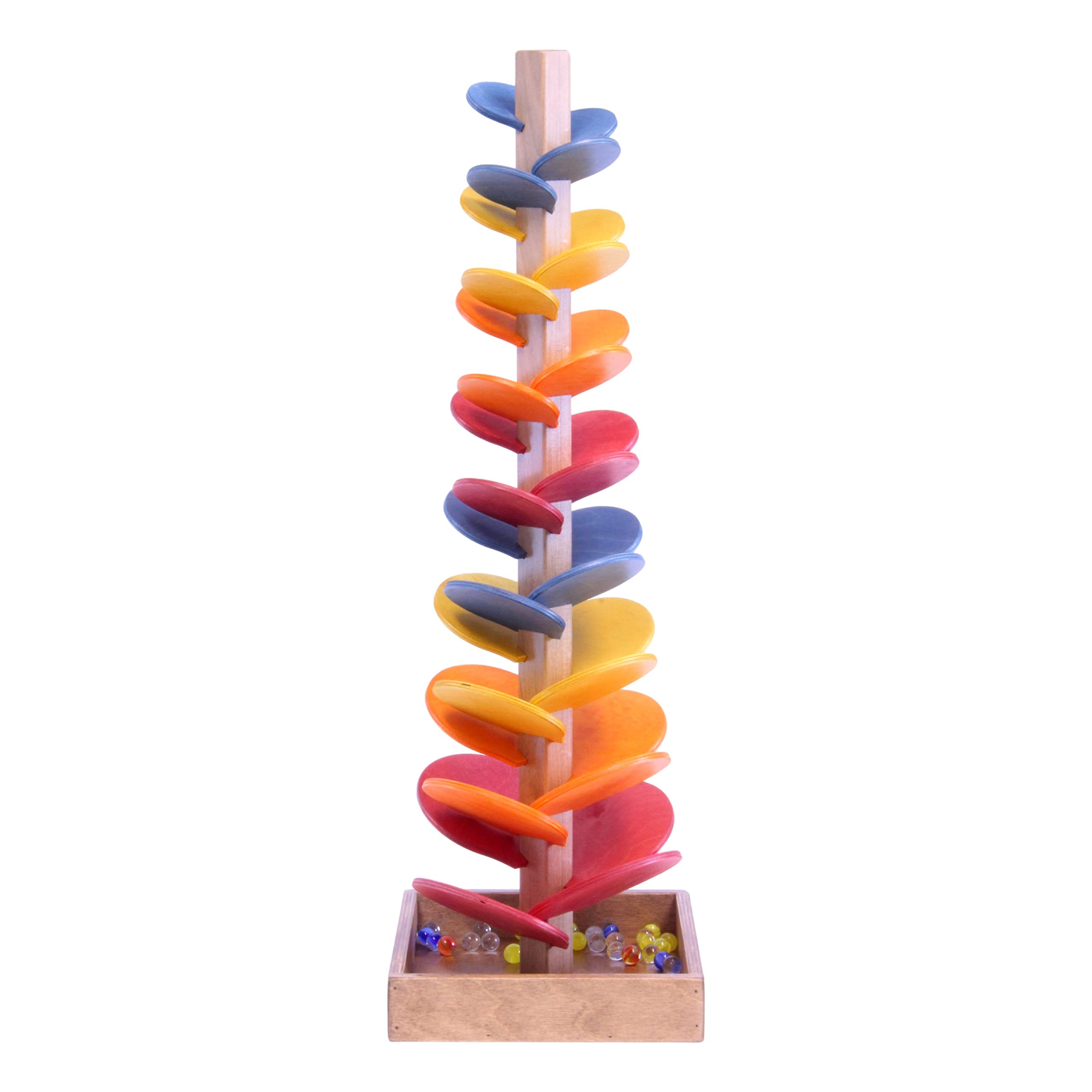 AmishToyBox.com Wooden Marble Tree Toy - CPSIA-Approved Safe for Kids, Includes Marble Set (Circus Splash) - Fun STEM Learning & Montessori Play for Children
