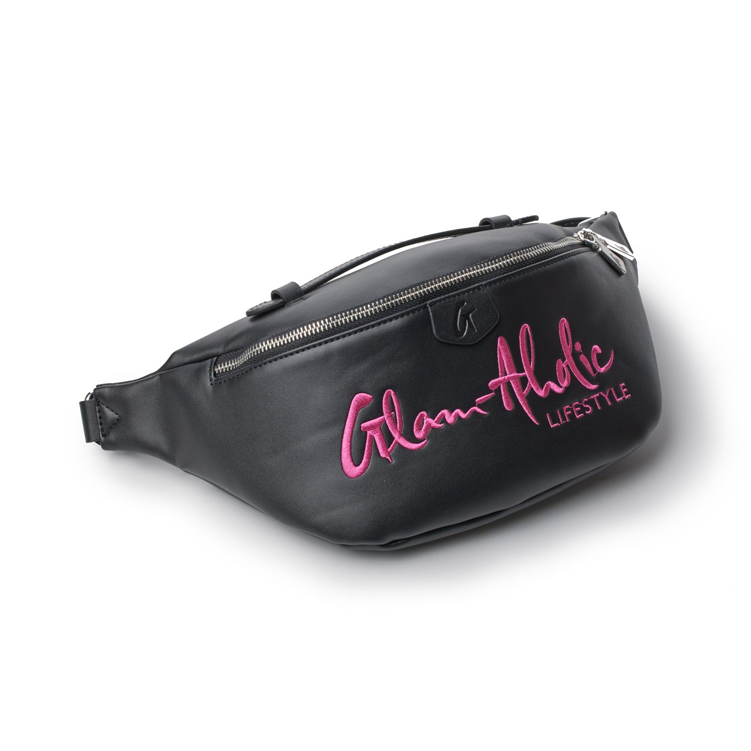 Signature Logo Fanny Pack - Black & Pink Waist Bag for Women & Men - Perfect for Travel, Hiking, Running & Everyday Use