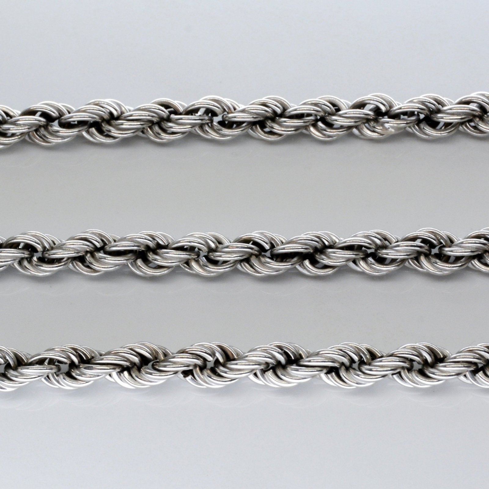 10K White Gold Rope Chain Necklace 24 Inch - Elegant Dainty Jewelry for Women, Perfect for Everyday Wear, Gift Giving & Special Occasions