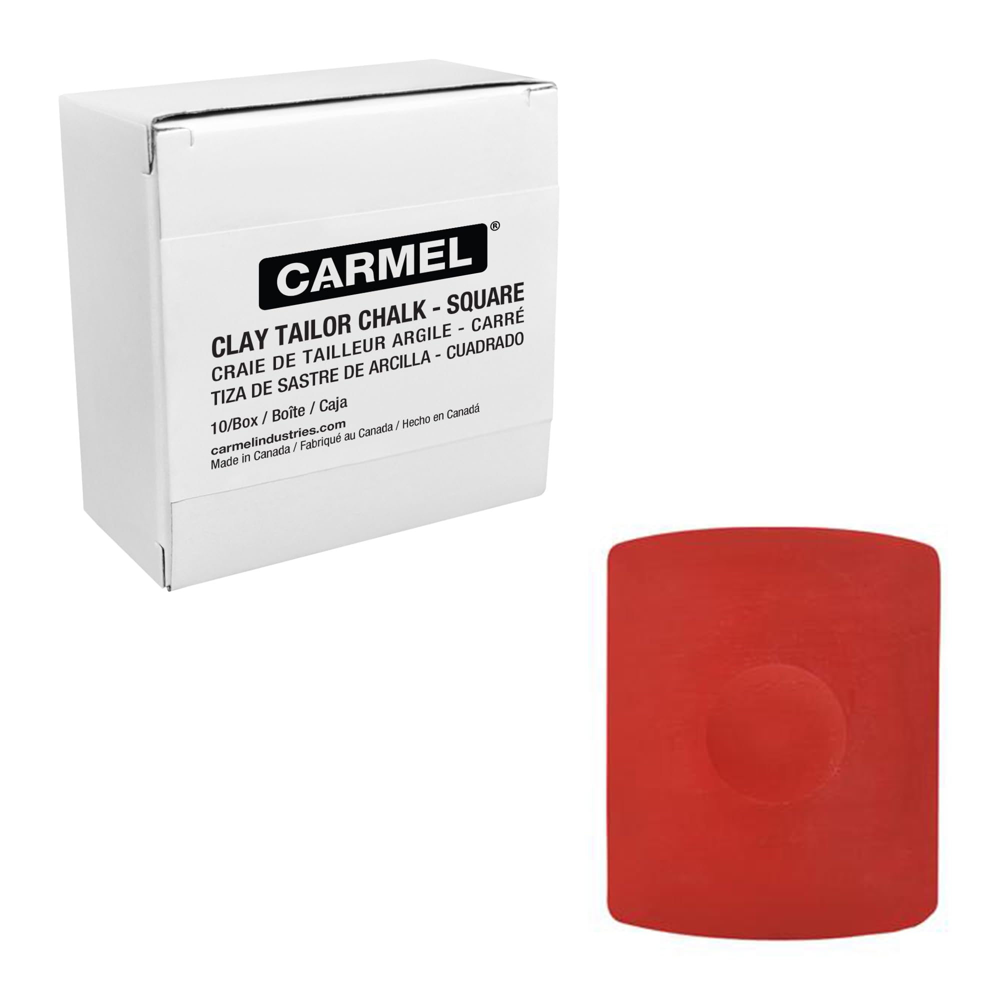 Premium Grade Clay Tailor Chalk for Marking Textiles - Box of 20 Red Chalk Pieces | Ideal for Sewing, Quilting, Dressmaking & Fabric Marking | Carmel Square Clay Chalk