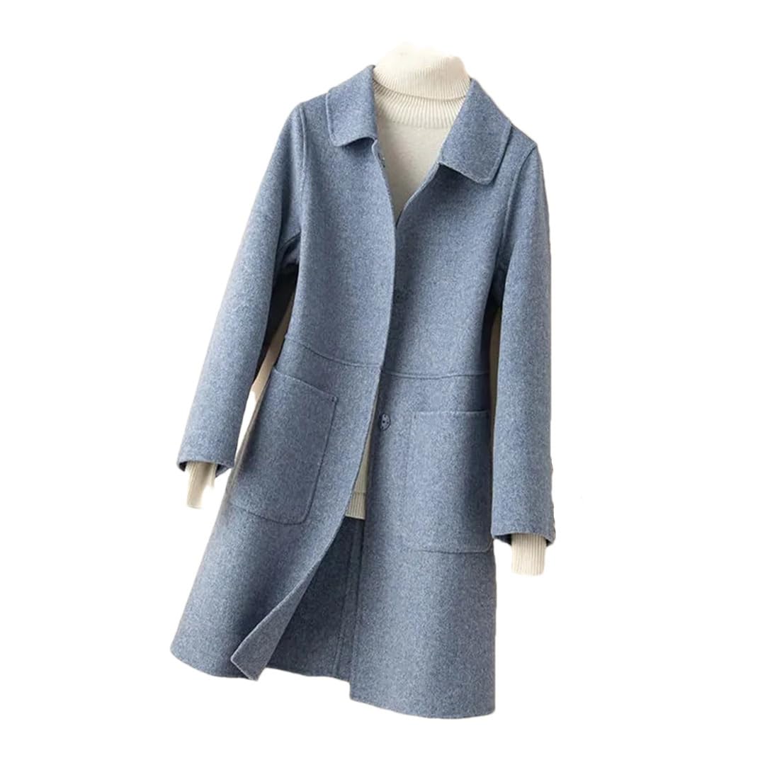 Women's Double Faced Cashmere Wool Coat Jacket - Warm Winter Outerwear for Women | Perfect for Office, Travel & Formal Occasions