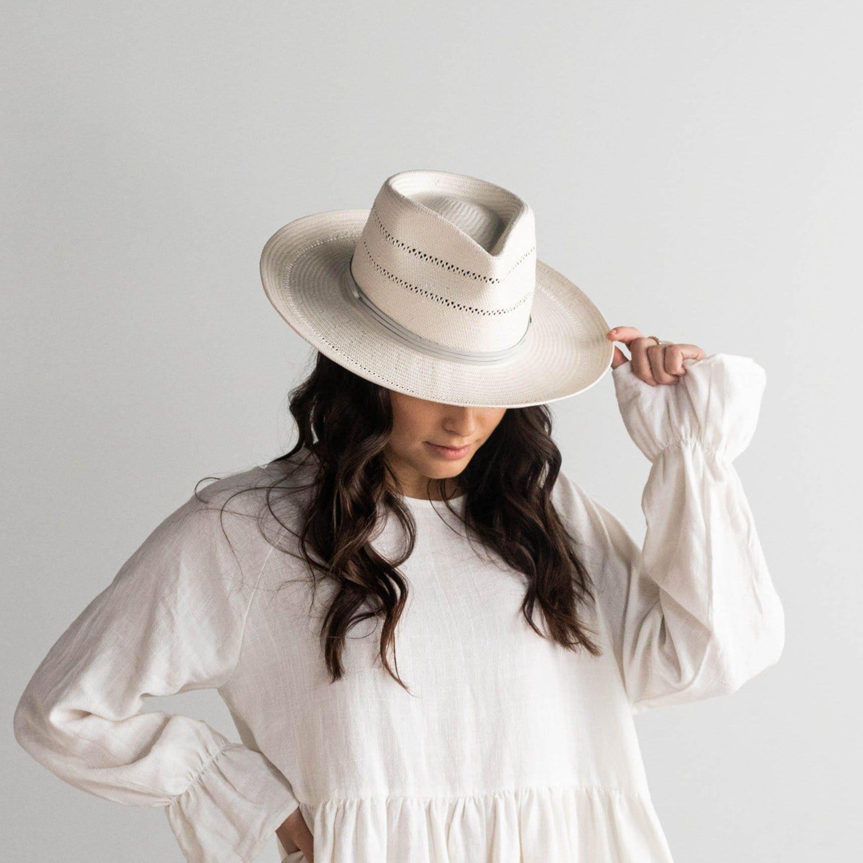 Arlo Rancher Fedora Straw Hat for Men - Western Cowboy Hat with Wide Brim - Sun Protection Summer Hat for Outdoor, Rodeo, and Country Music Festivals