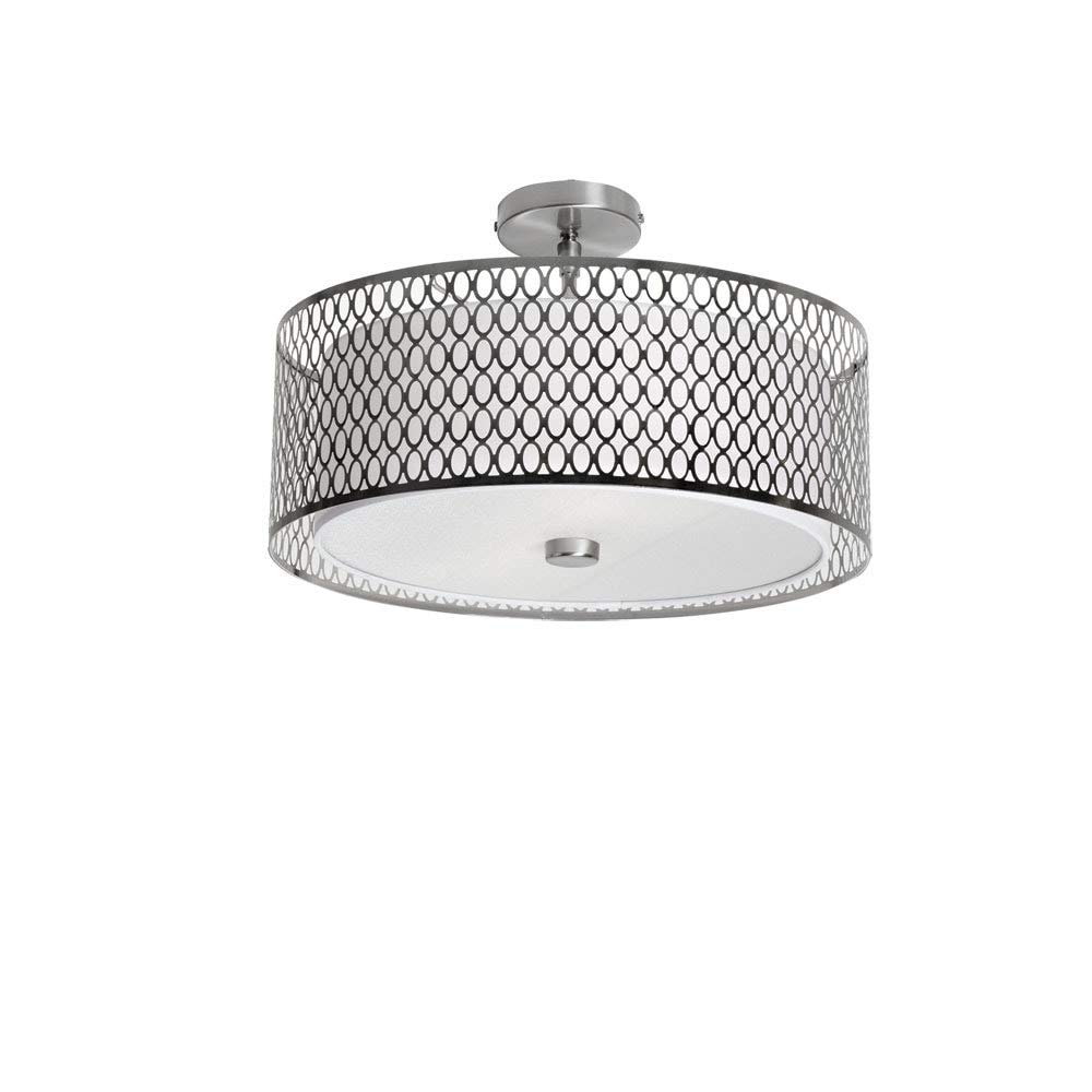 Dainolite 3LT Semi-Flush Mount Ceiling Light with Laser Cut Glass Shade - Perfect for Bedroom, Living Room & Dining Room Lighting